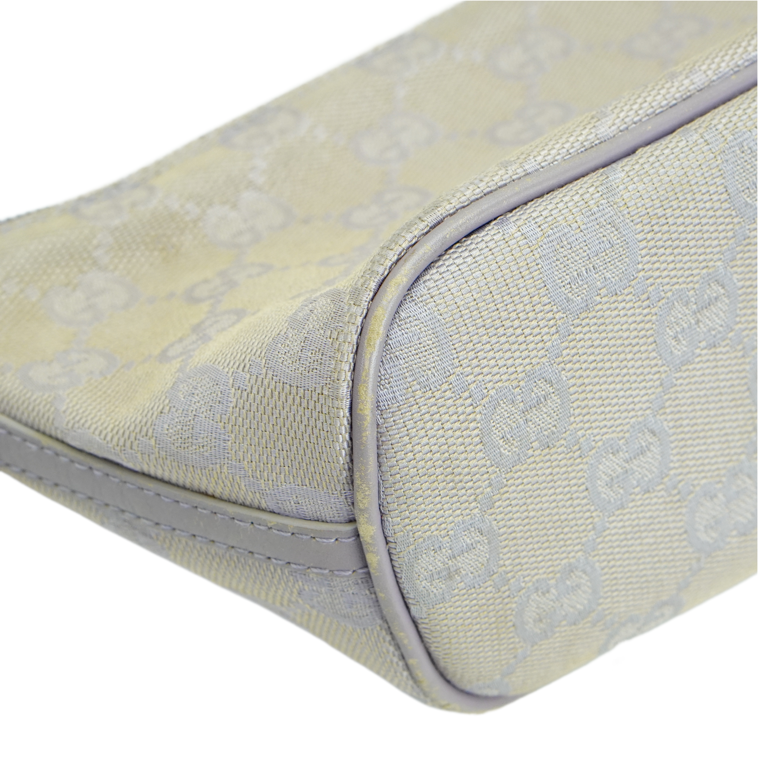 Gucci Grey GG Monogram Boat Pochette Bag