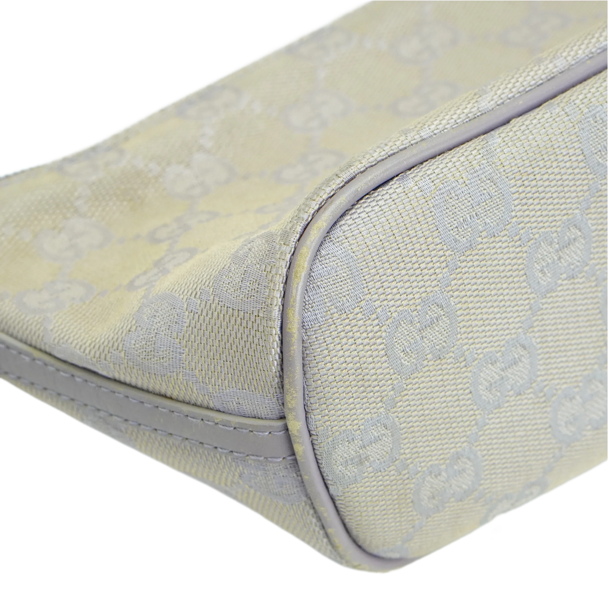 Gucci Grey GG Monogram Boat Pochette Bag