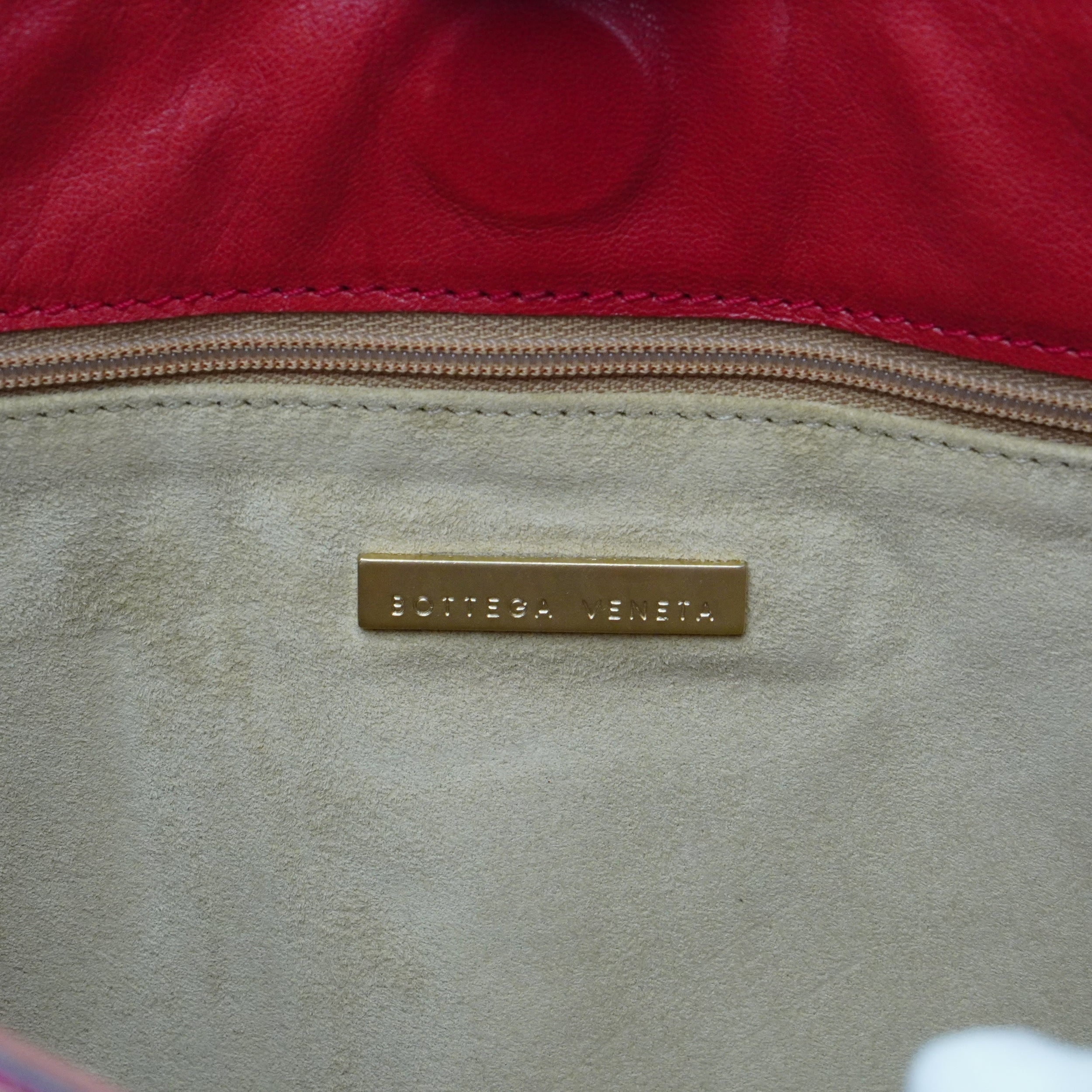 Bottega Veneta Biege & Red Cheetah Cowhide Print Handbag