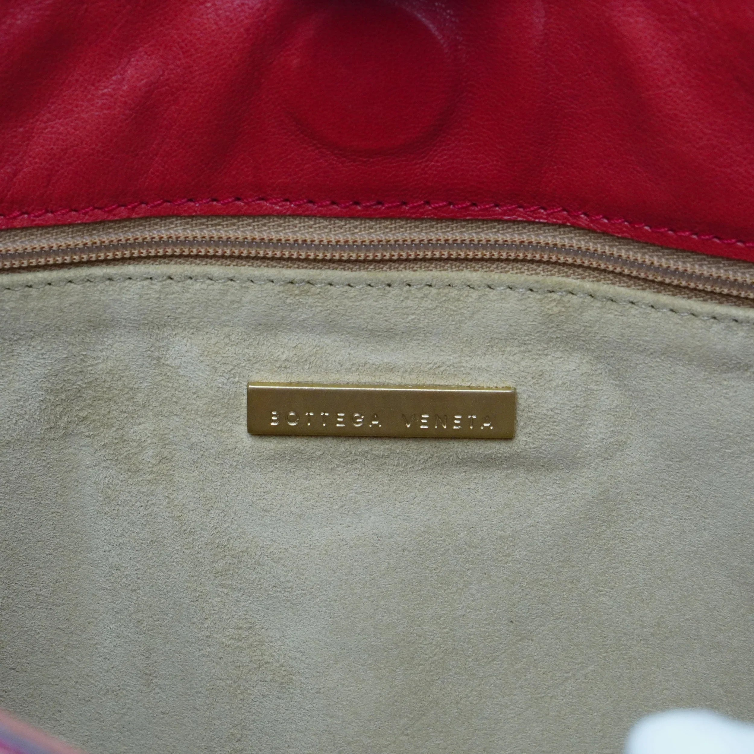 Bottega Veneta Biege & Red Cheetah Cowhide Print Handbag