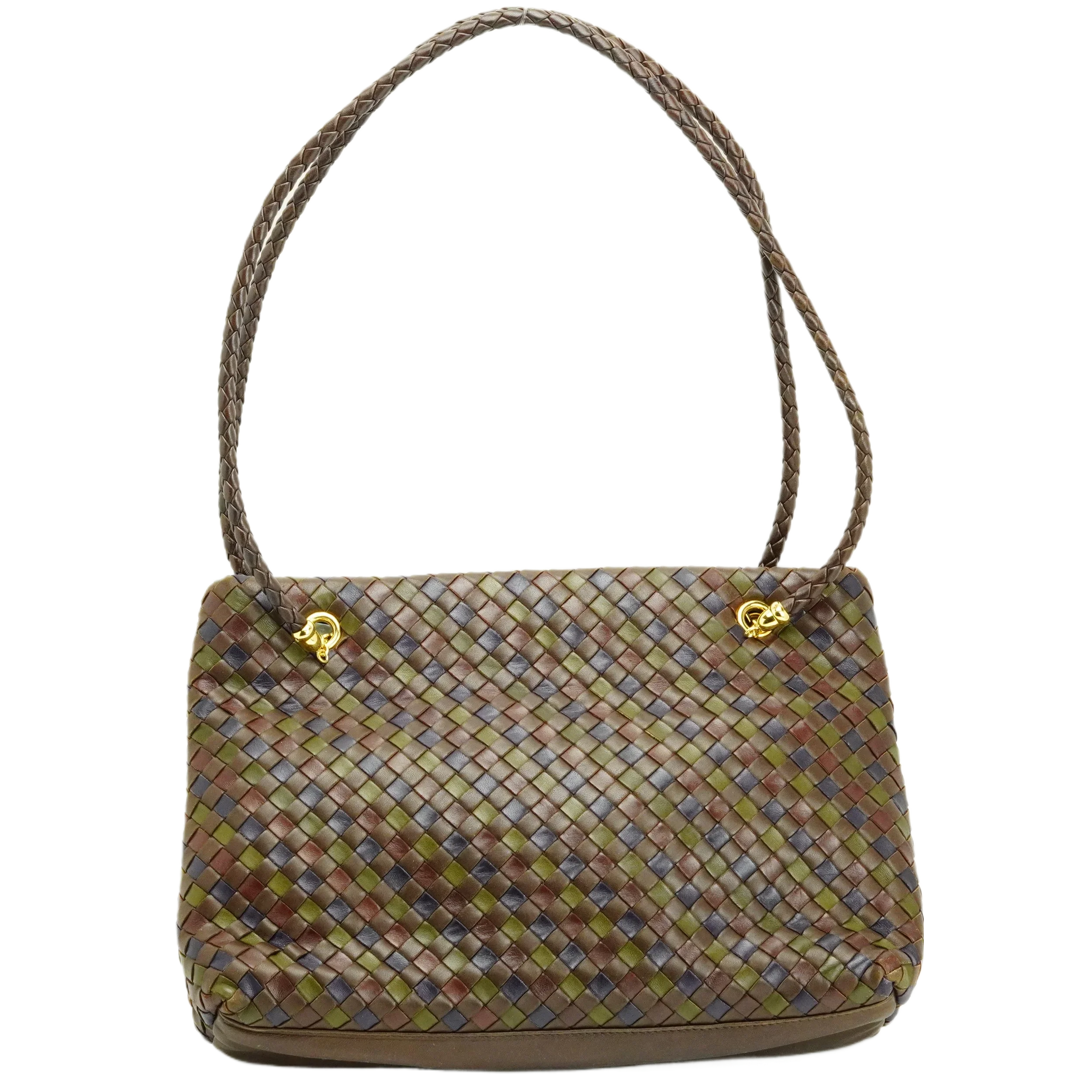 Bottega Veneta Multicoloured Khaki Leather Handbag
