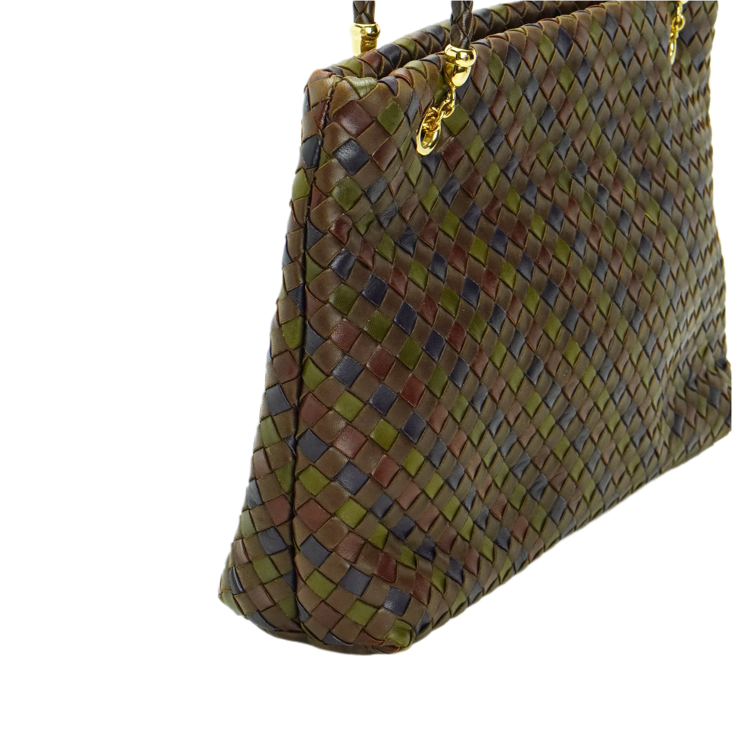 Bottega Veneta Multicoloured Khaki Leather Handbag