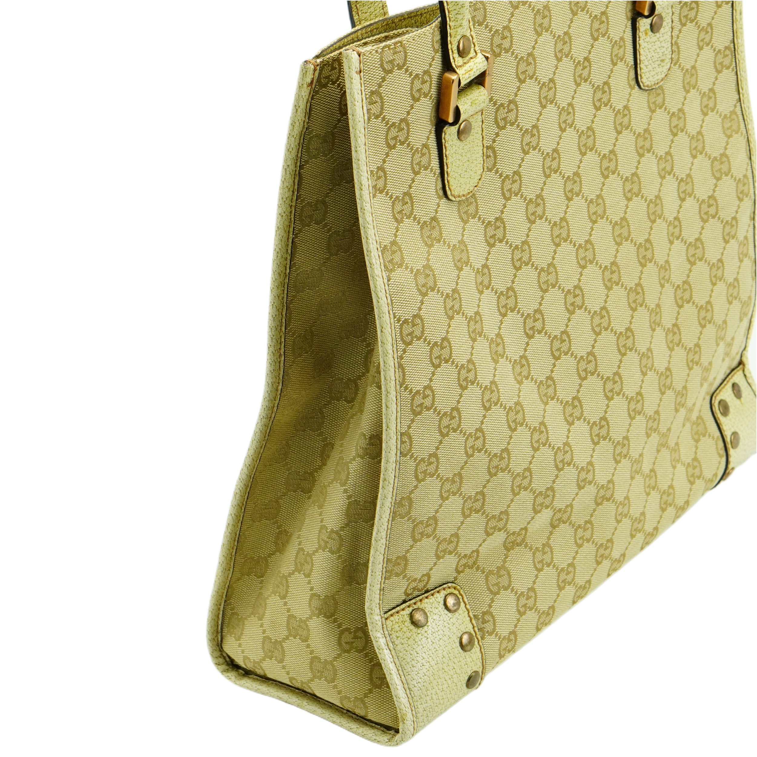 Gucci Beige GG Monogram Canvas Handbag