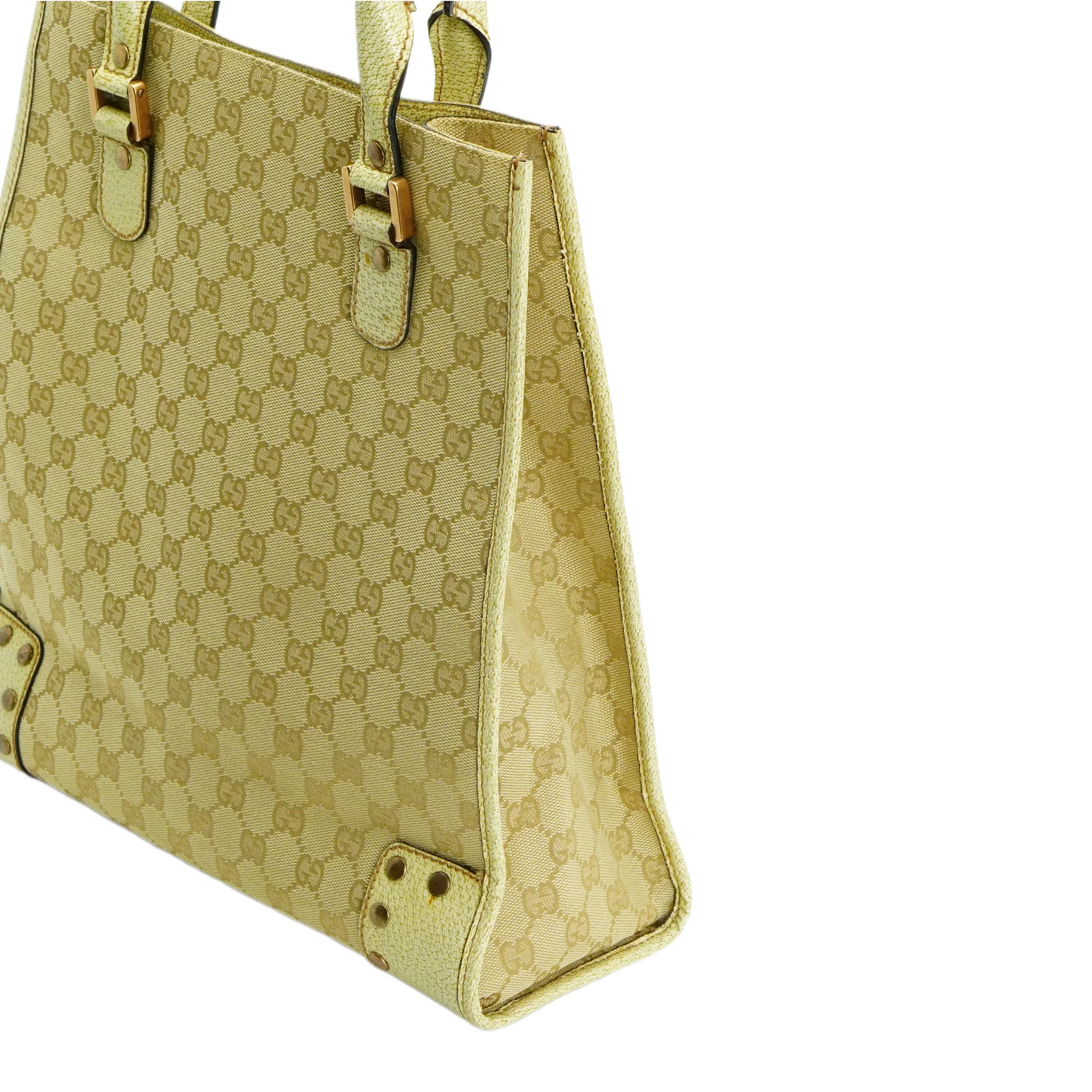 Gucci Beige GG Monogram Canvas Handbag