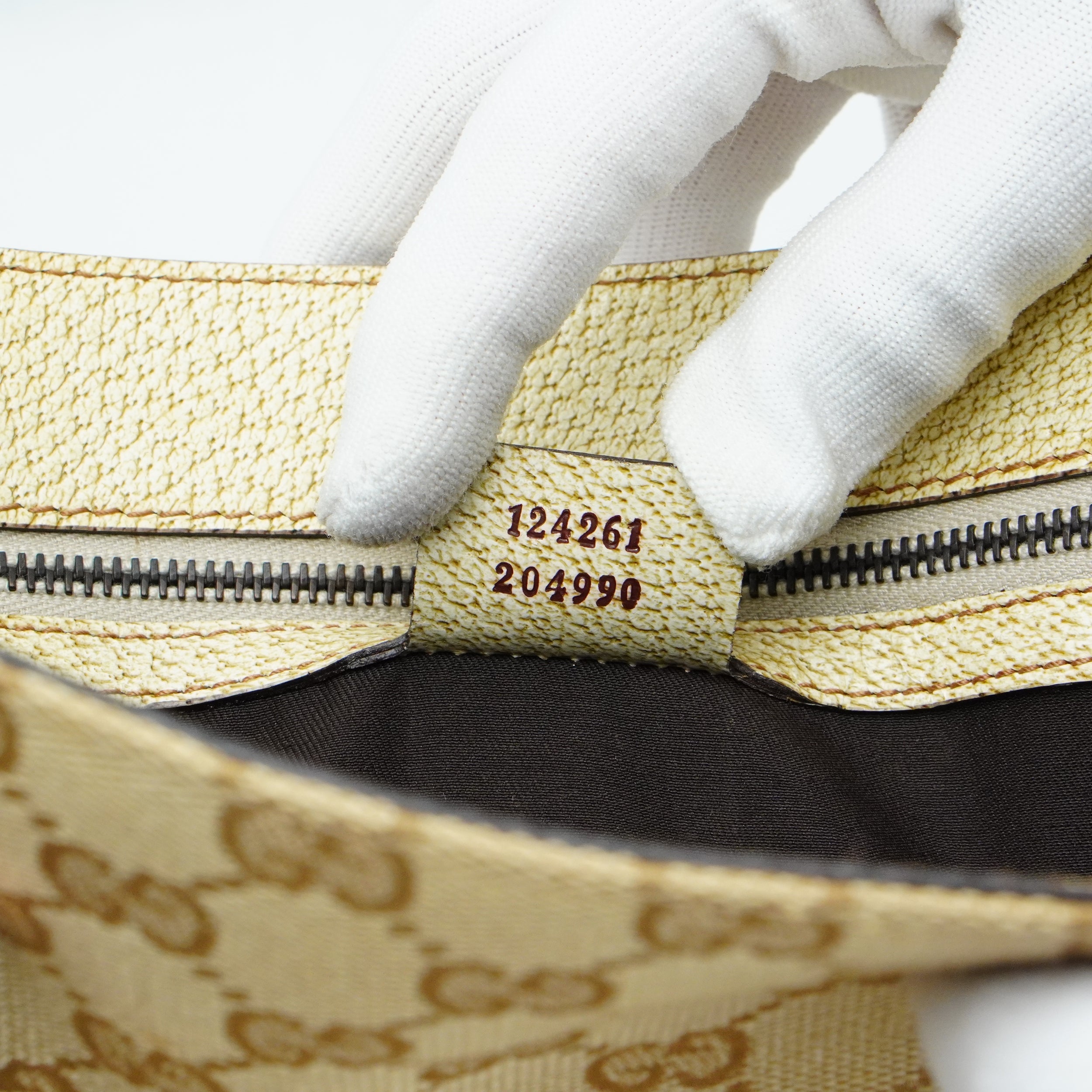 Gucci Beige GG Monogram Canvas Handbag