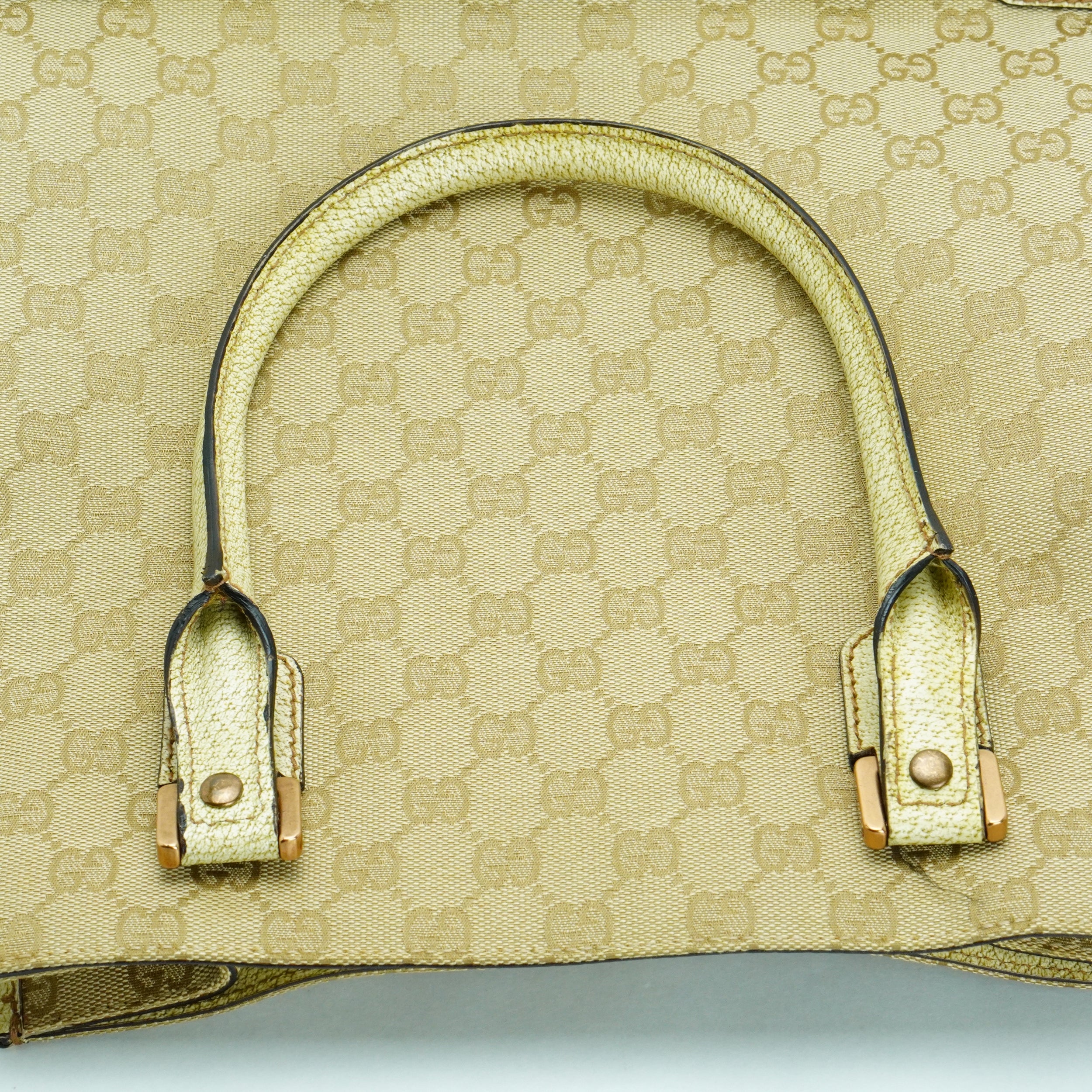 Gucci Beige GG Monogram Canvas Handbag