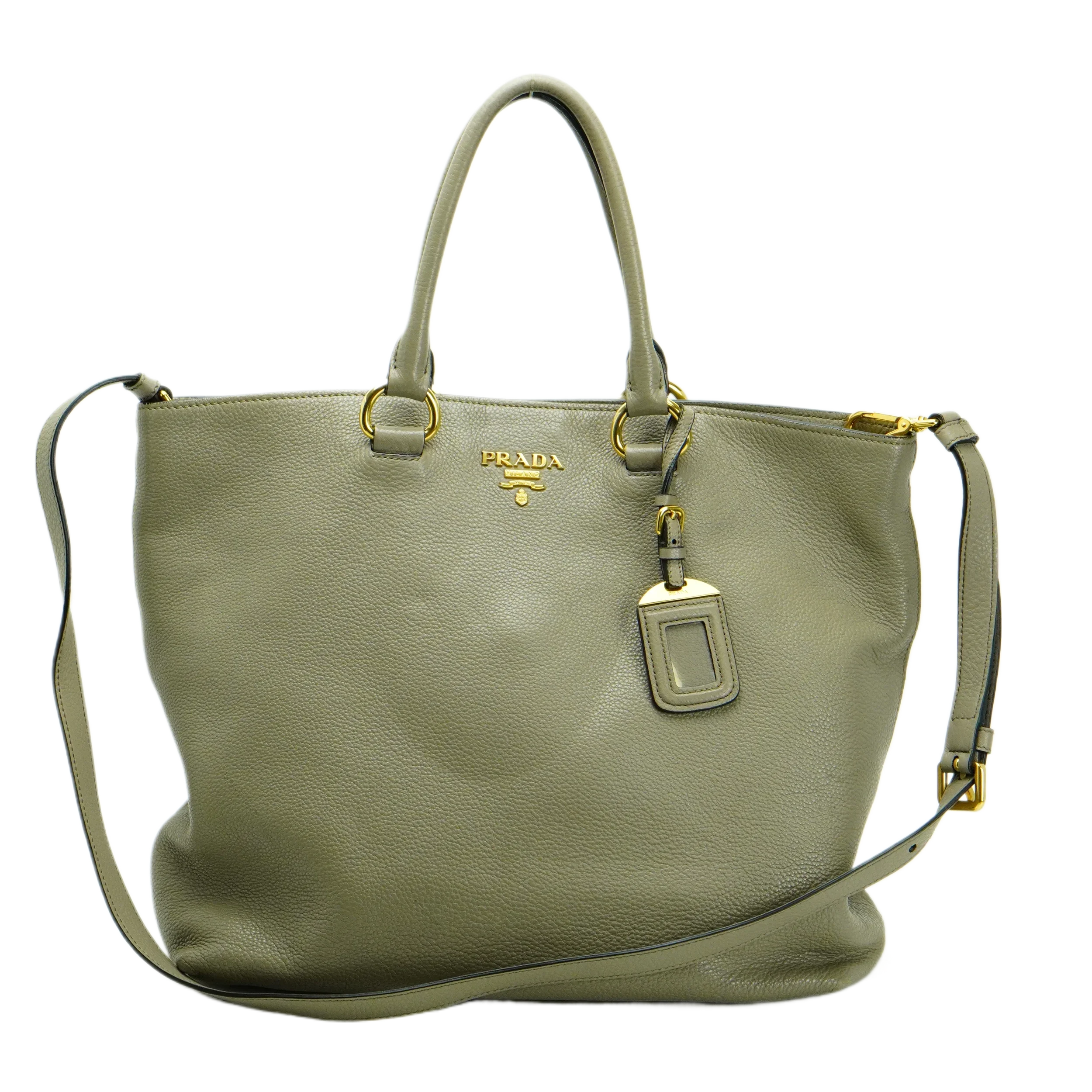 Prada Grey Vitello Daino Handbag - Lost Designer