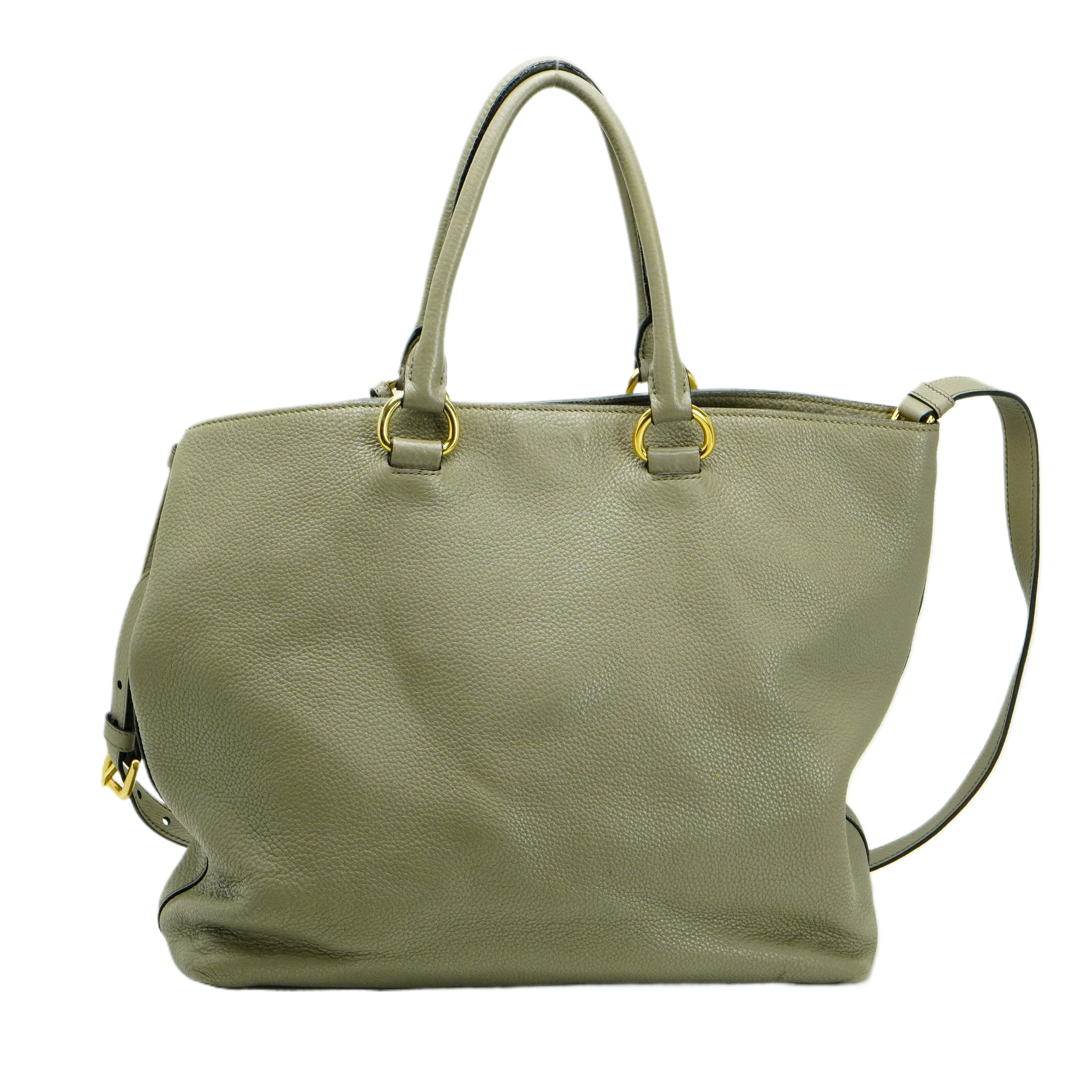 Prada Grey Vitello Daino Handbag - Lost Designer