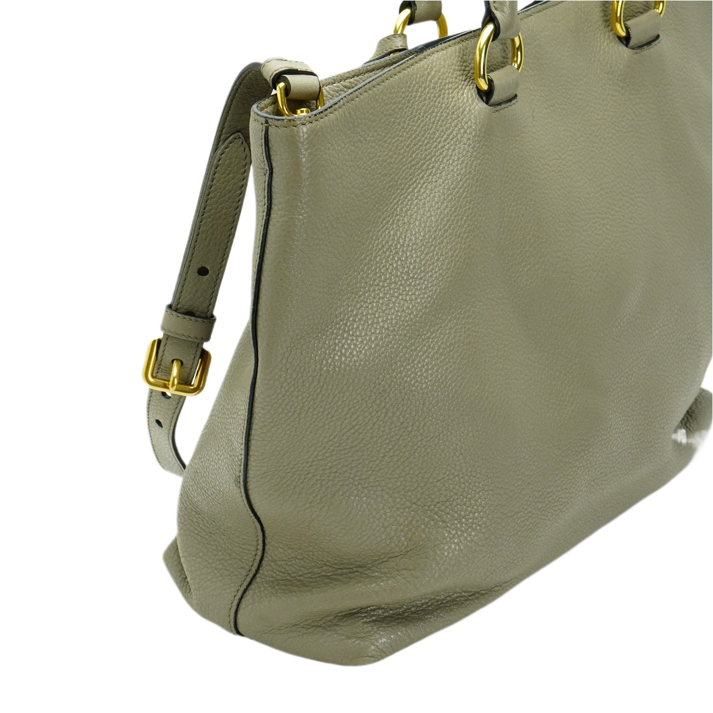 Prada Grey Vitello Daino Handbag