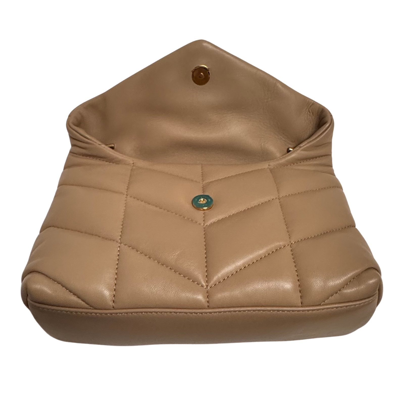 Saint Laurent Lambskin Toy Loulou Puffer Chain Bag – Dark Beige