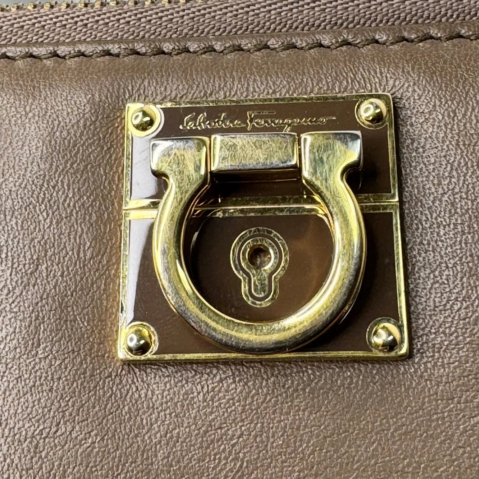 Salvatore Ferragamo Dark Brown Leather Long Wallet - Lost Designer