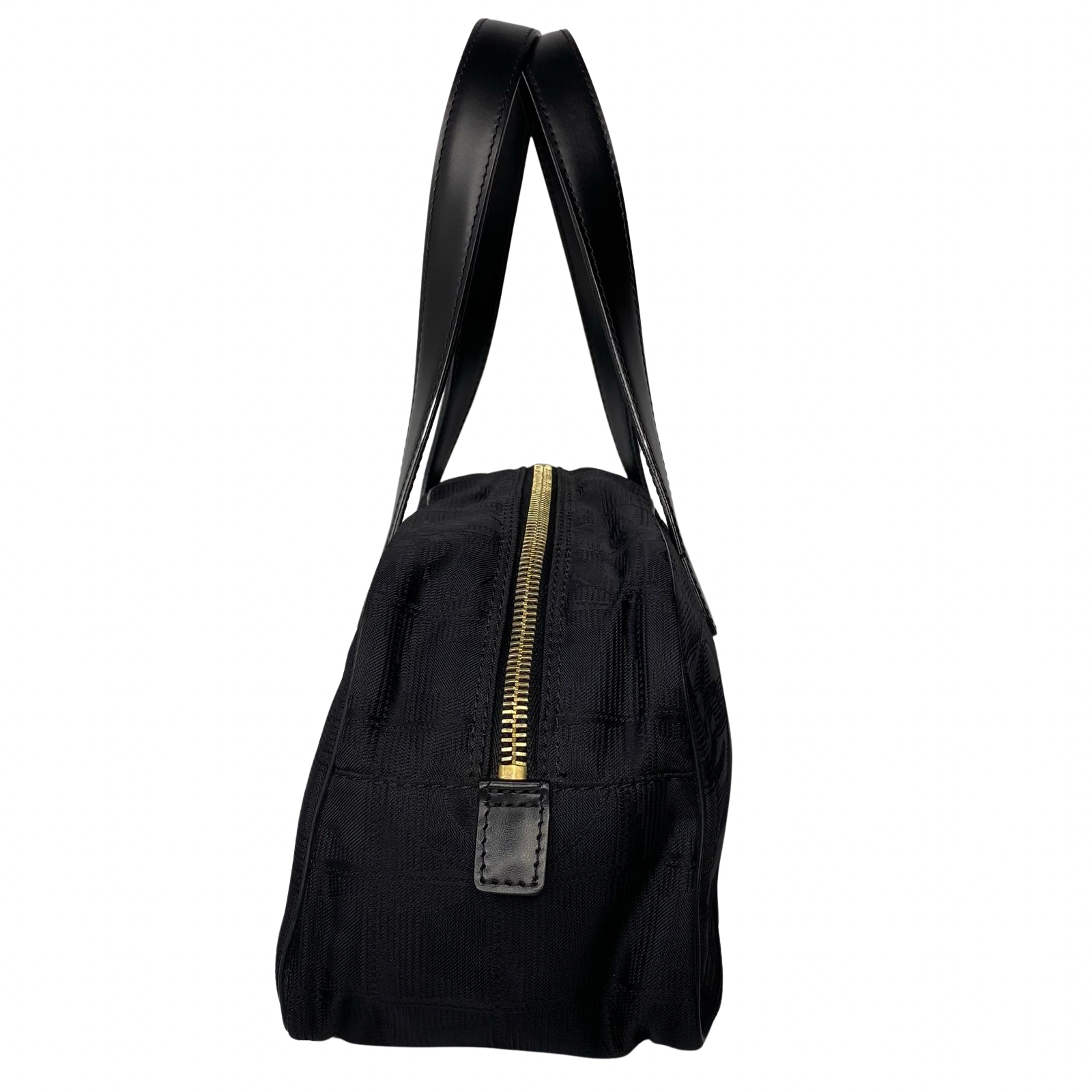 Chanel Nylon Travel Bowler Black Hand Bag