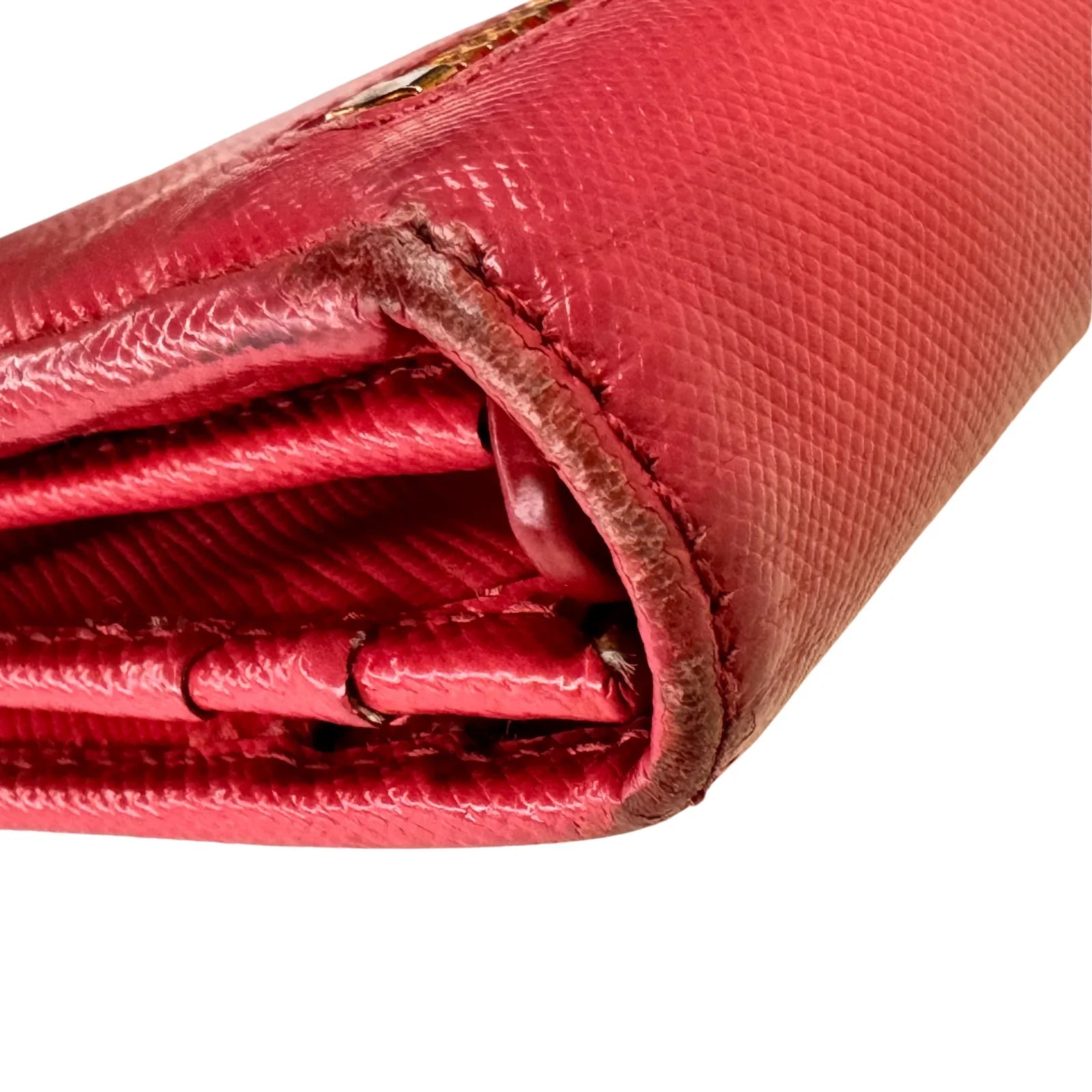 Prada Vitello Daino Continental Flap Wallet in Pink