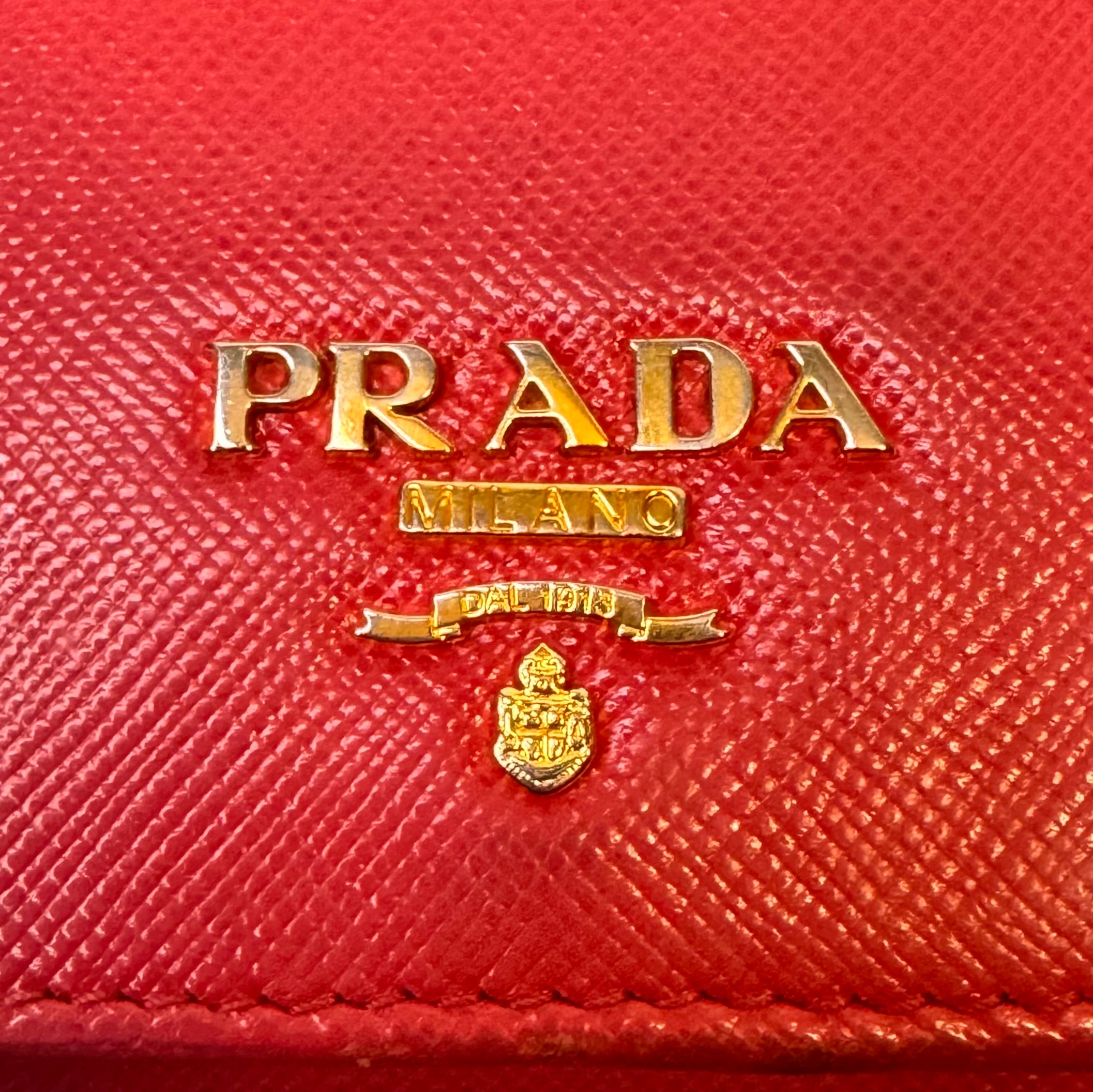 Prada Vitello Daino Continental Flap Wallet in Pink