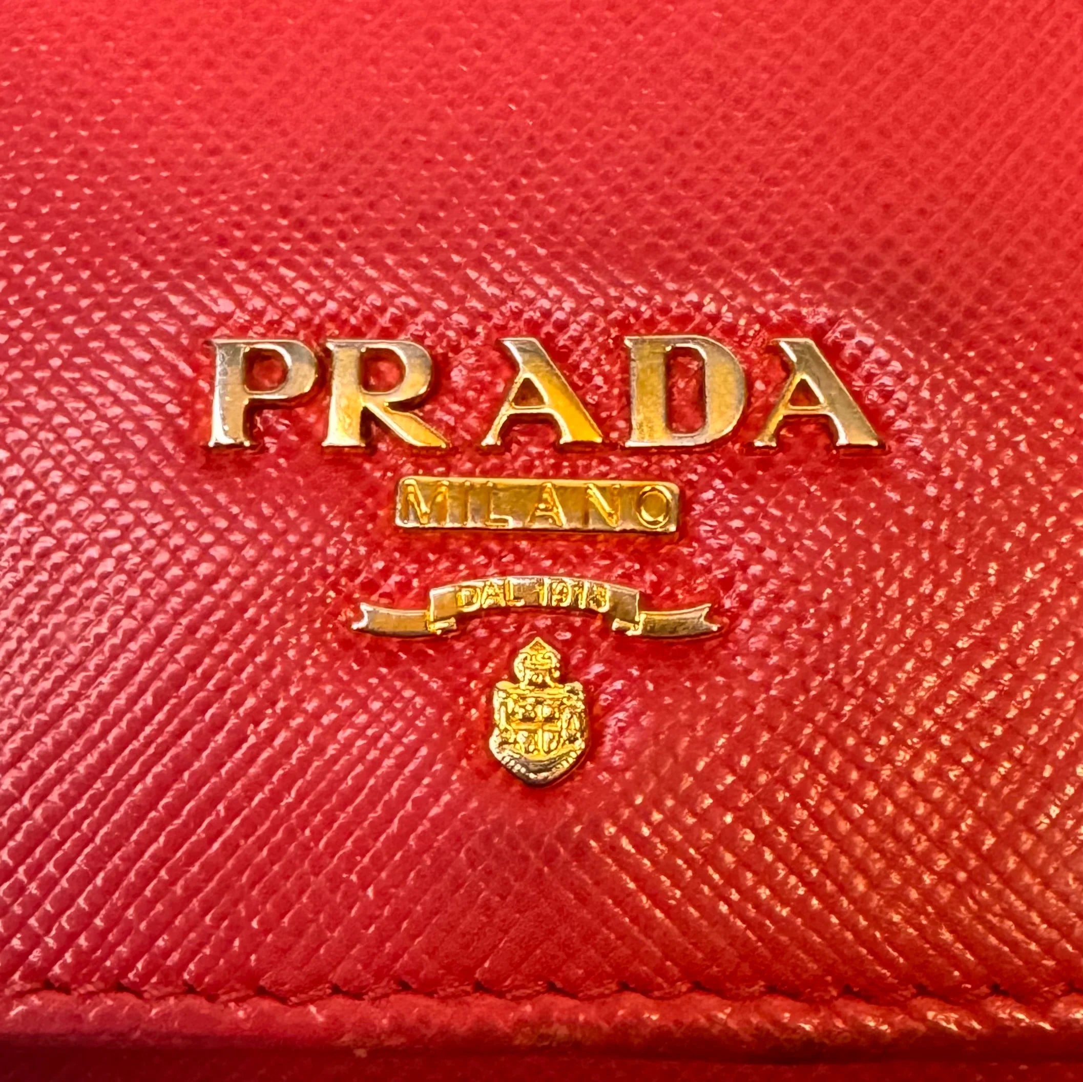 Prada Vitello Daino Continental Flap Wallet in Pink