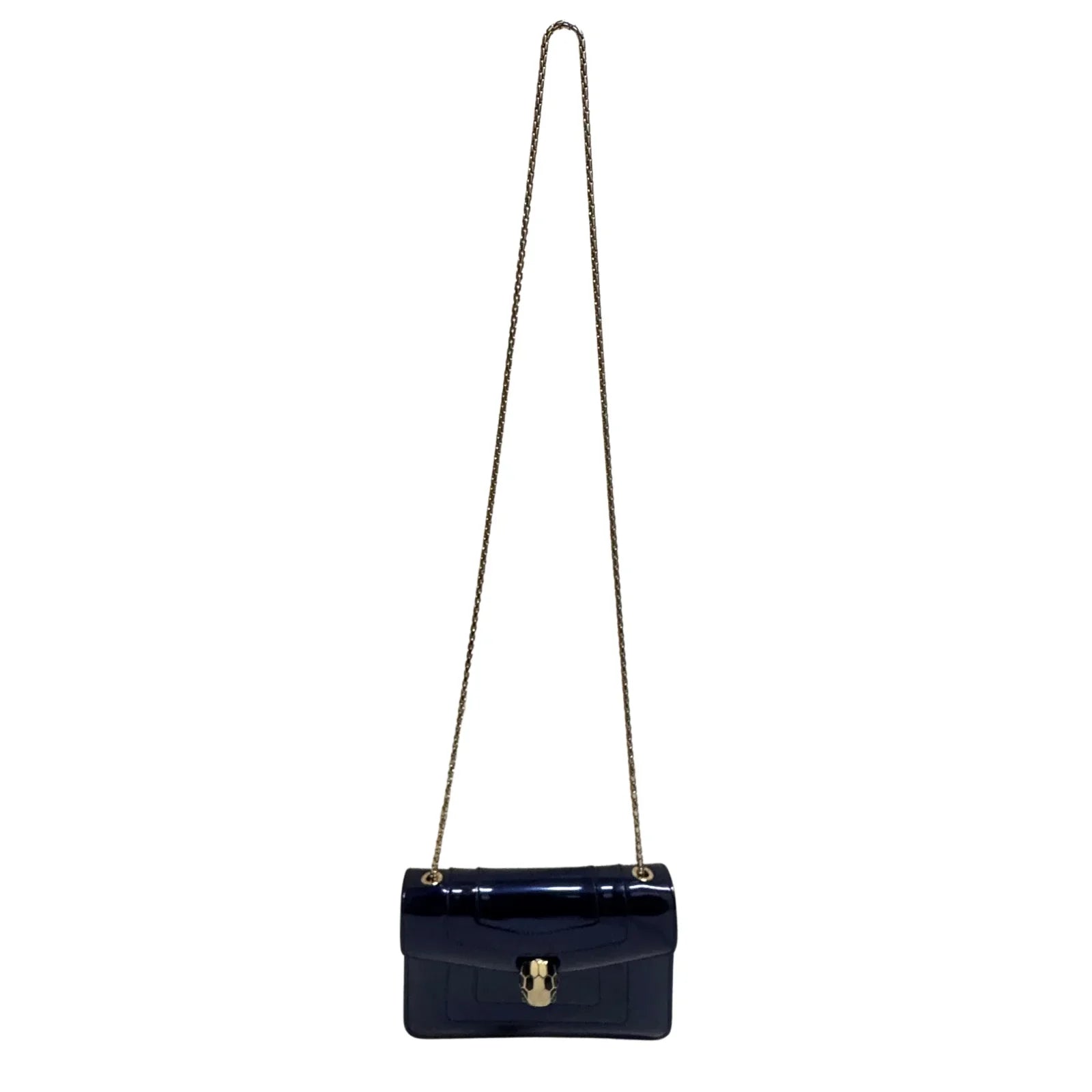 Bvlgari Serpenti patent leather handbag Blue