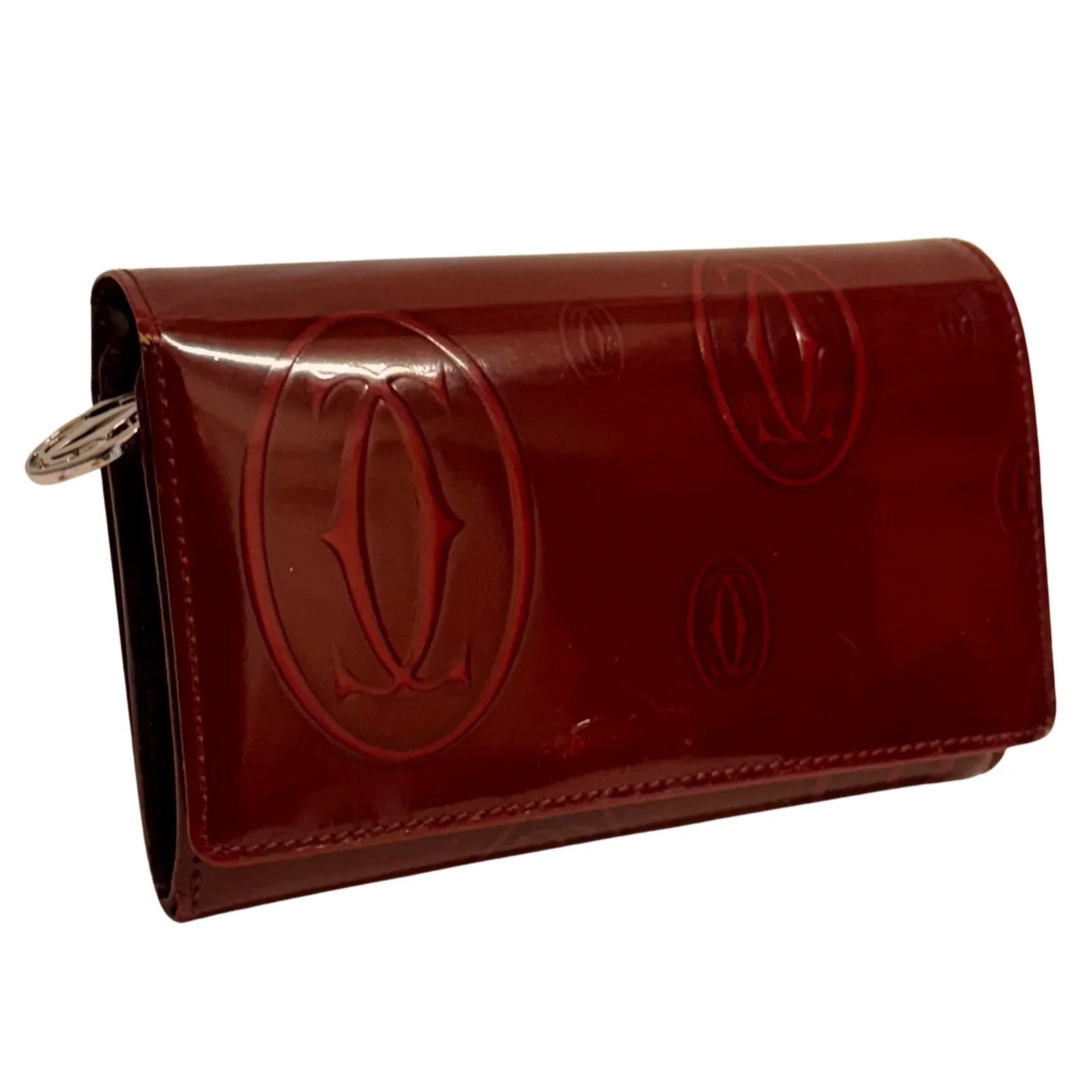 Cartier Long Leather Wallet Deep Red
