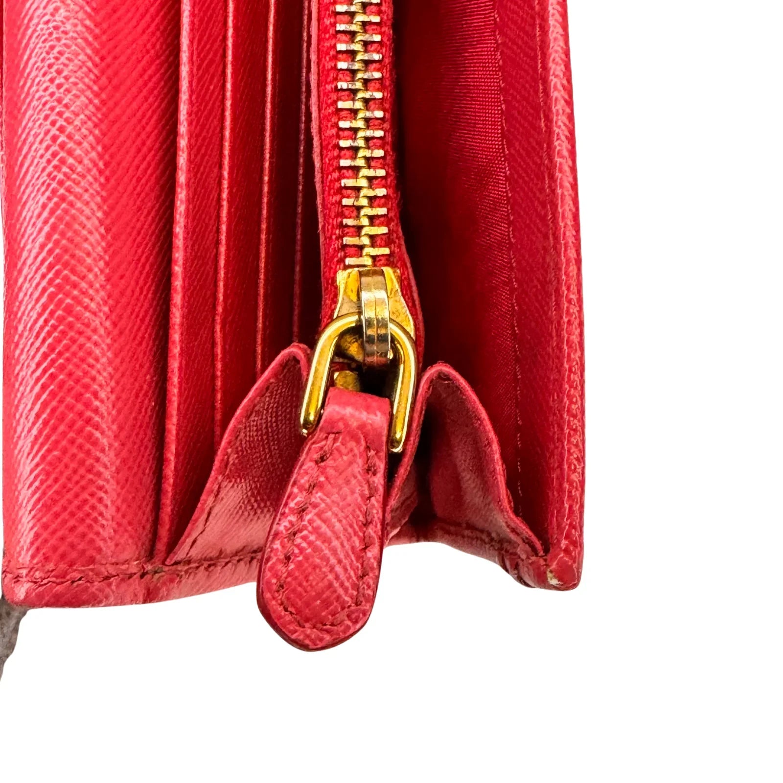 Prada Vitello Daino Continental Flap Wallet in Pink