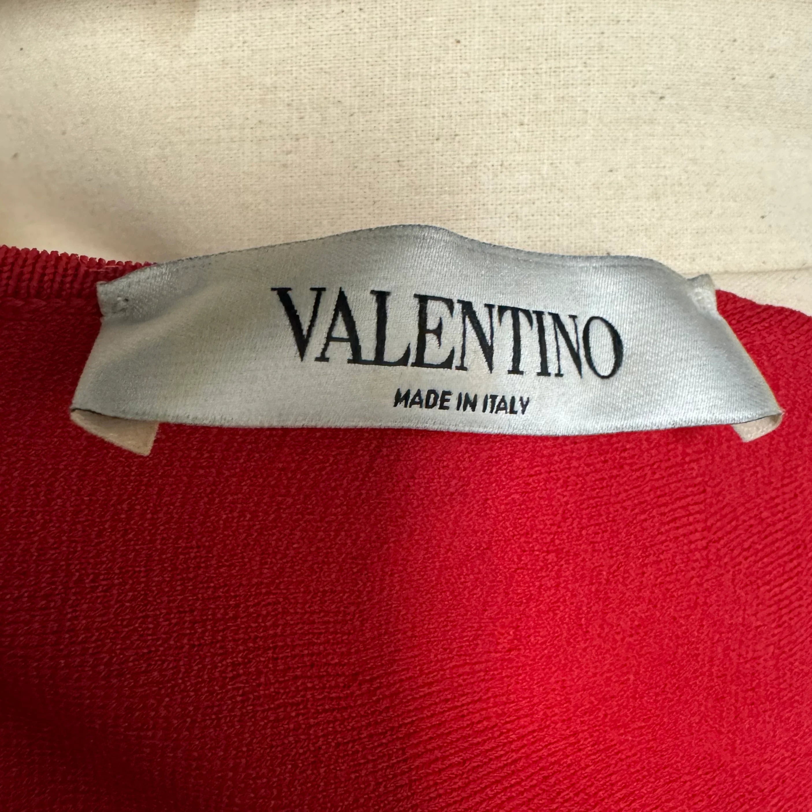 Valentino Flutter Sleeve Maxi Dress Red