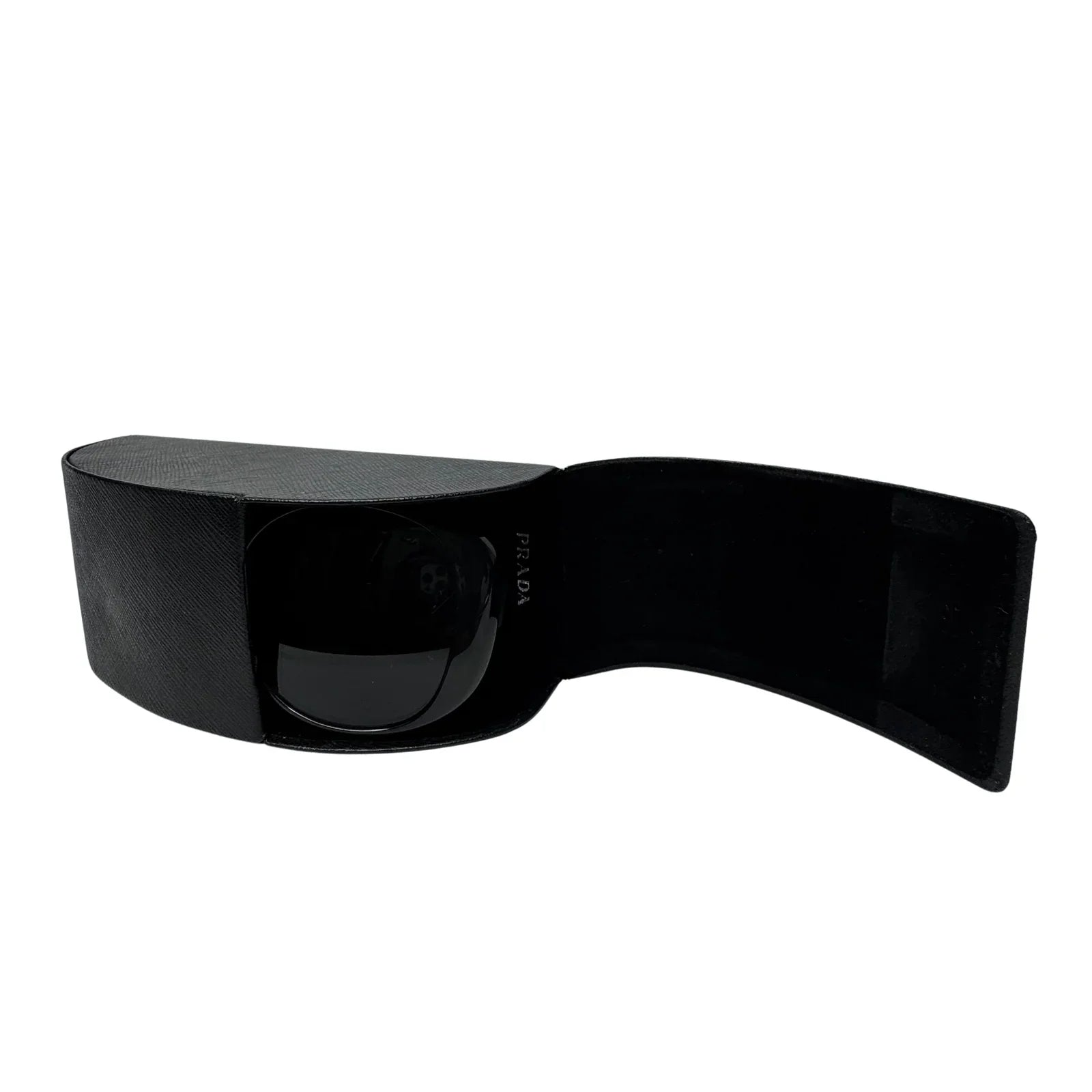 Prada SPR 150 Black Acetate Oversized Round Sunglasses