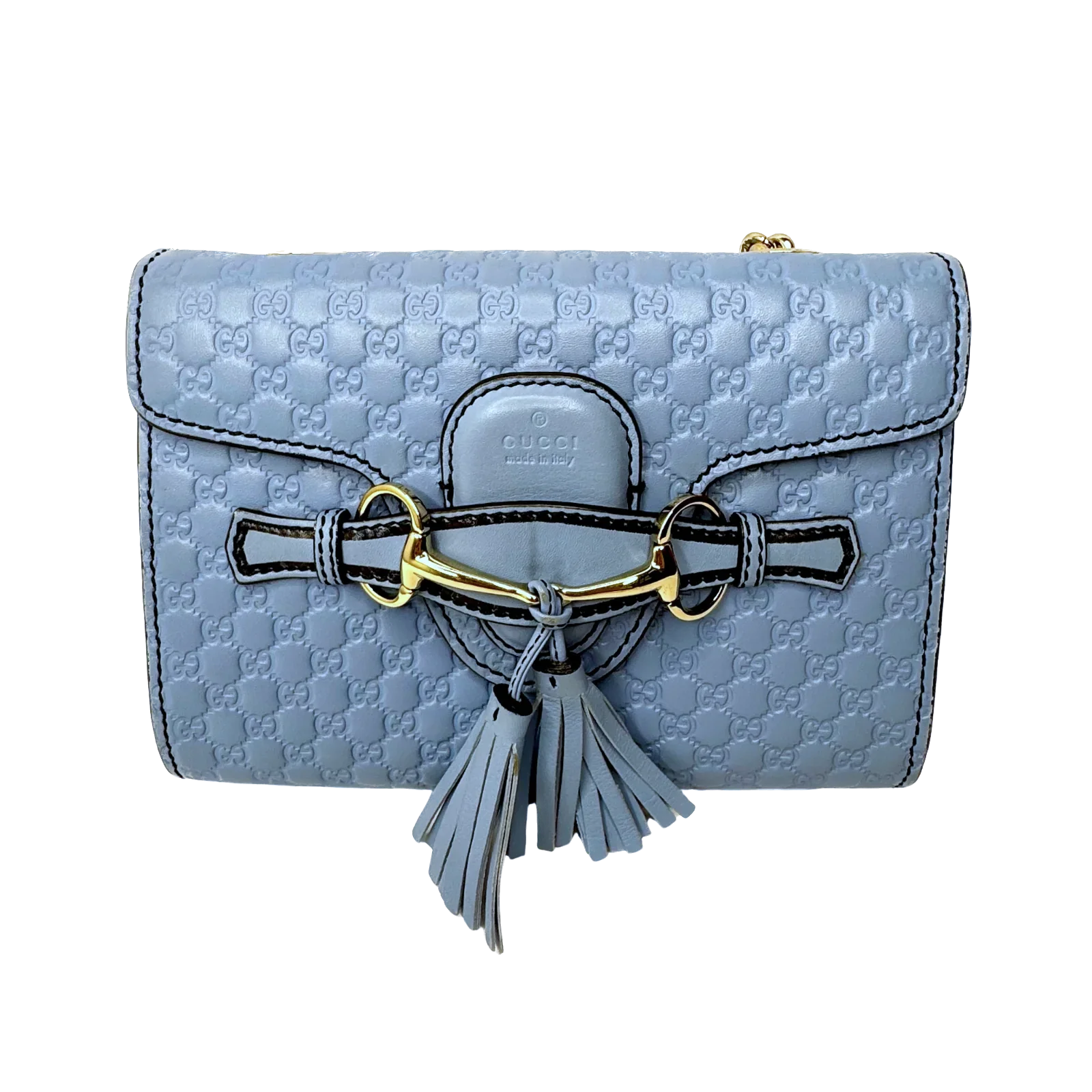 Gucci Microguccissima Mini Emily Chain Shoulder Bag – Light Blue