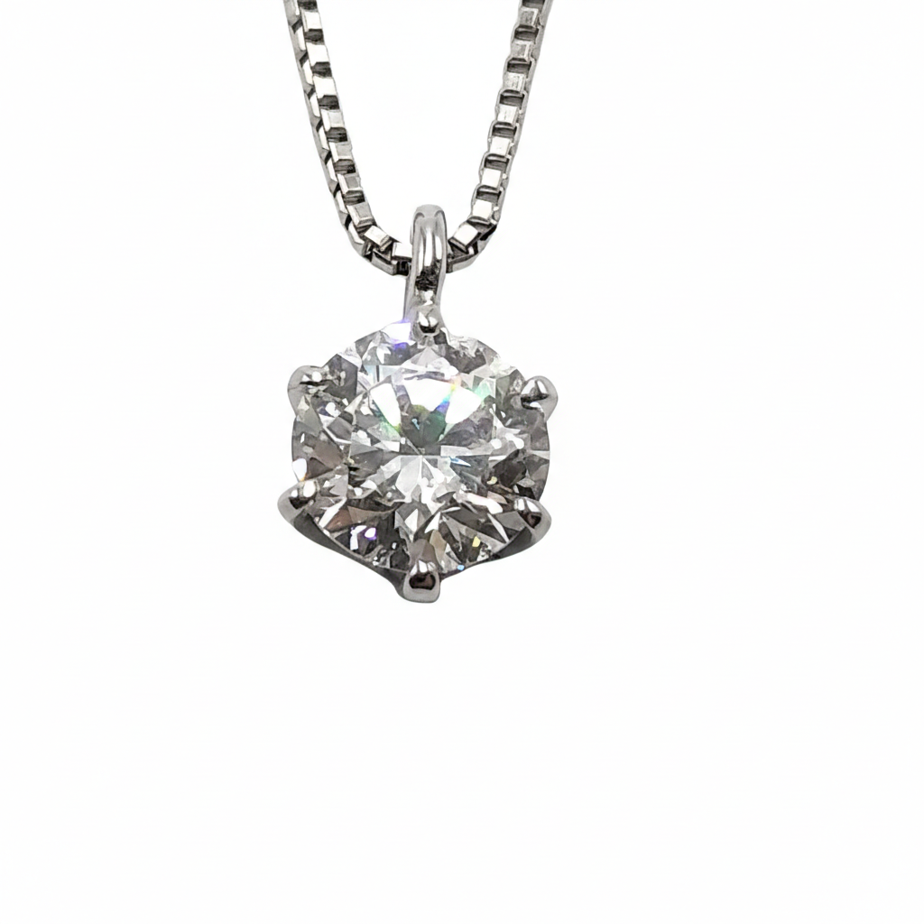 Platinum 0.30ct GIA Certified Natural Round Brilliant Diamond Pendant Necklace