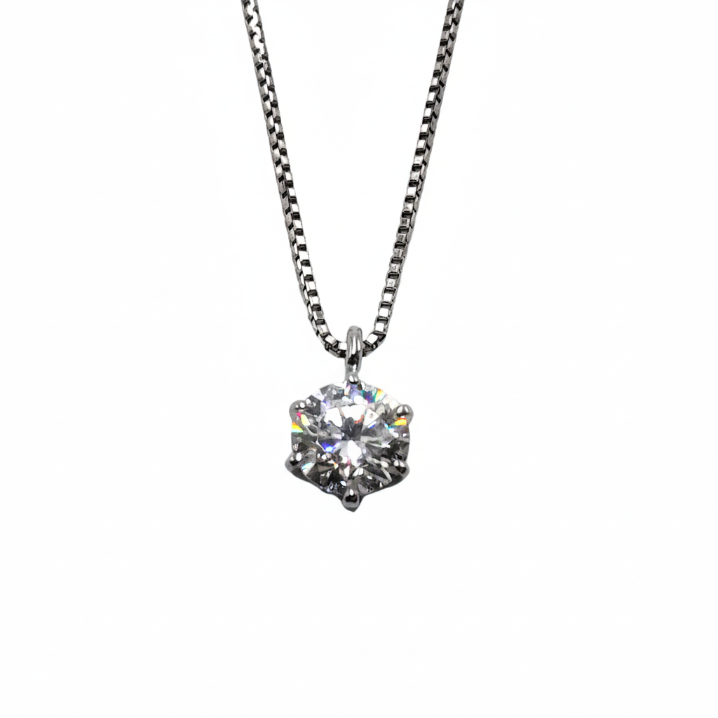 Platinum 0.30ct GIA Certified Natural Round Brilliant Diamond Pendant Necklace