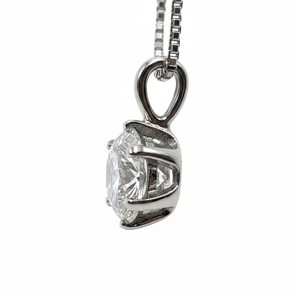 Platinum 0.30ct GIA Certified Natural Round Brilliant Diamond Pendant Necklace