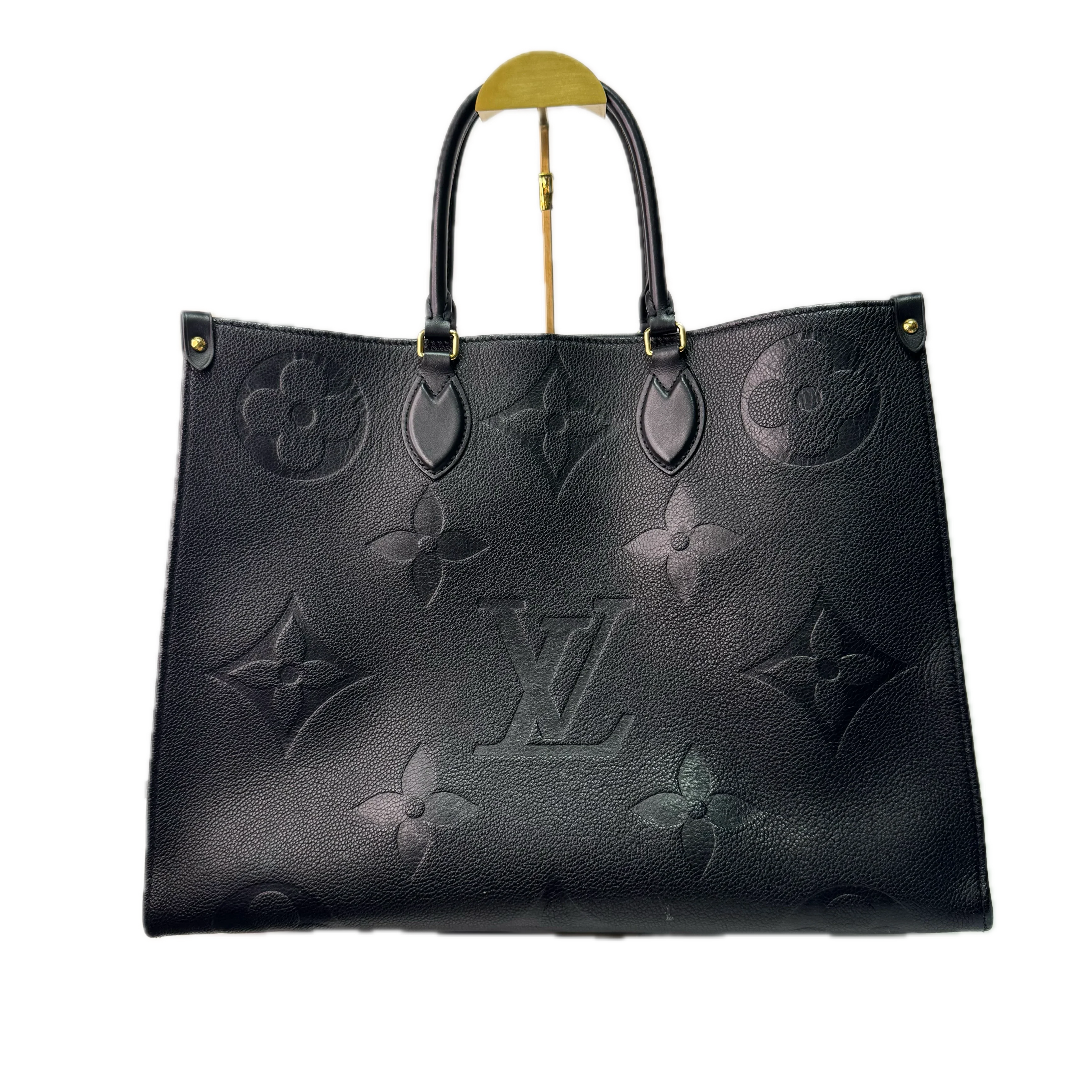 Louis Vuitton OnTheGo Monogram Tote Bag Leather Black - Lost Designer