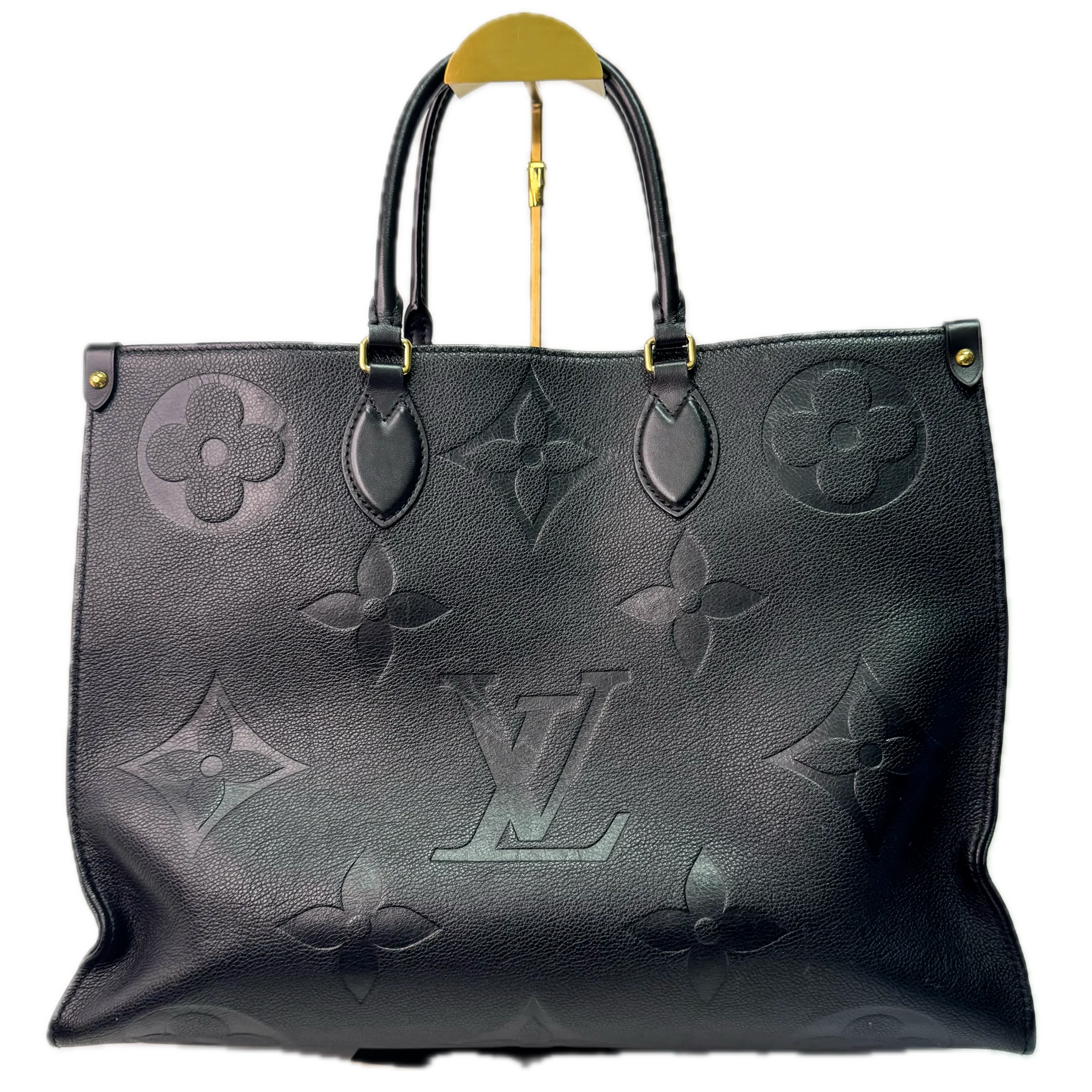 Louis Vuitton OnTheGo Monogram Tote Bag Leather Black - Lost Designer