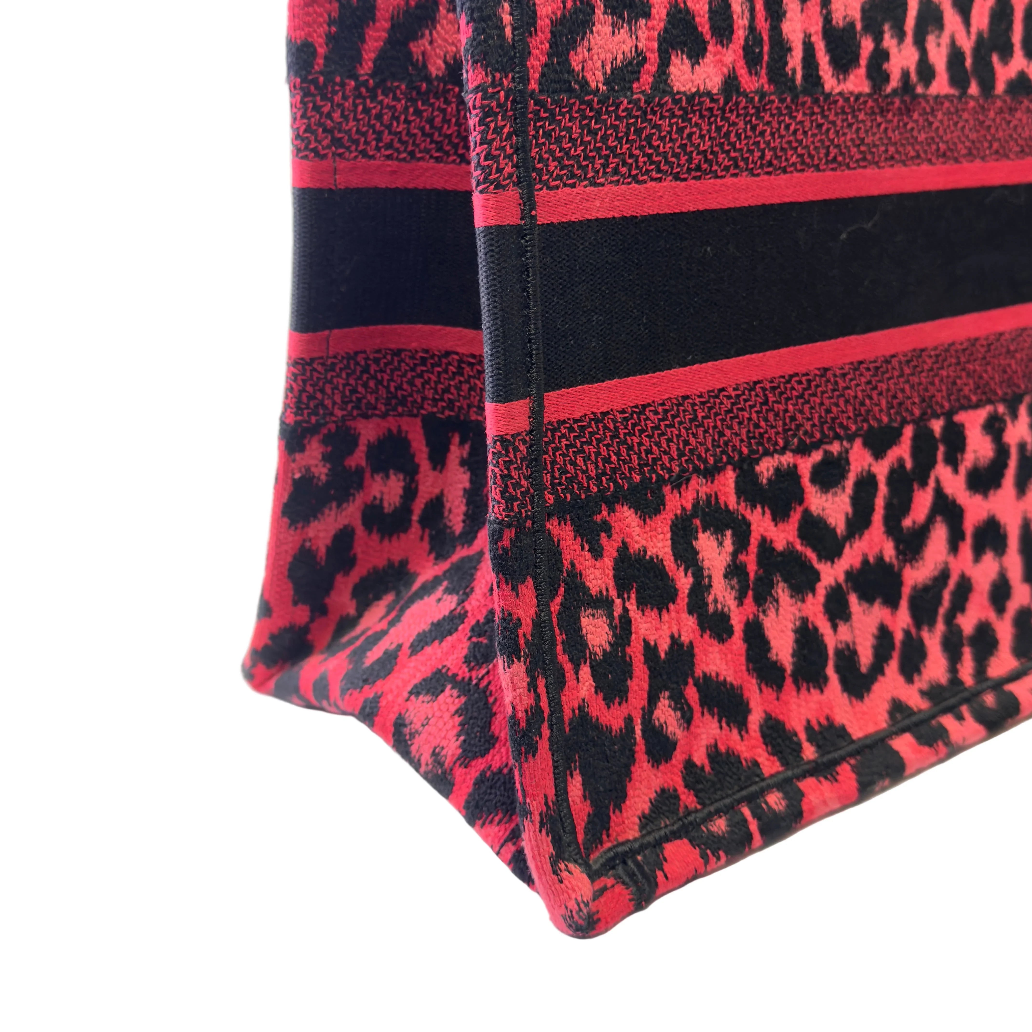 Dior Book Tote Medium Leopard Red - Lost Designer