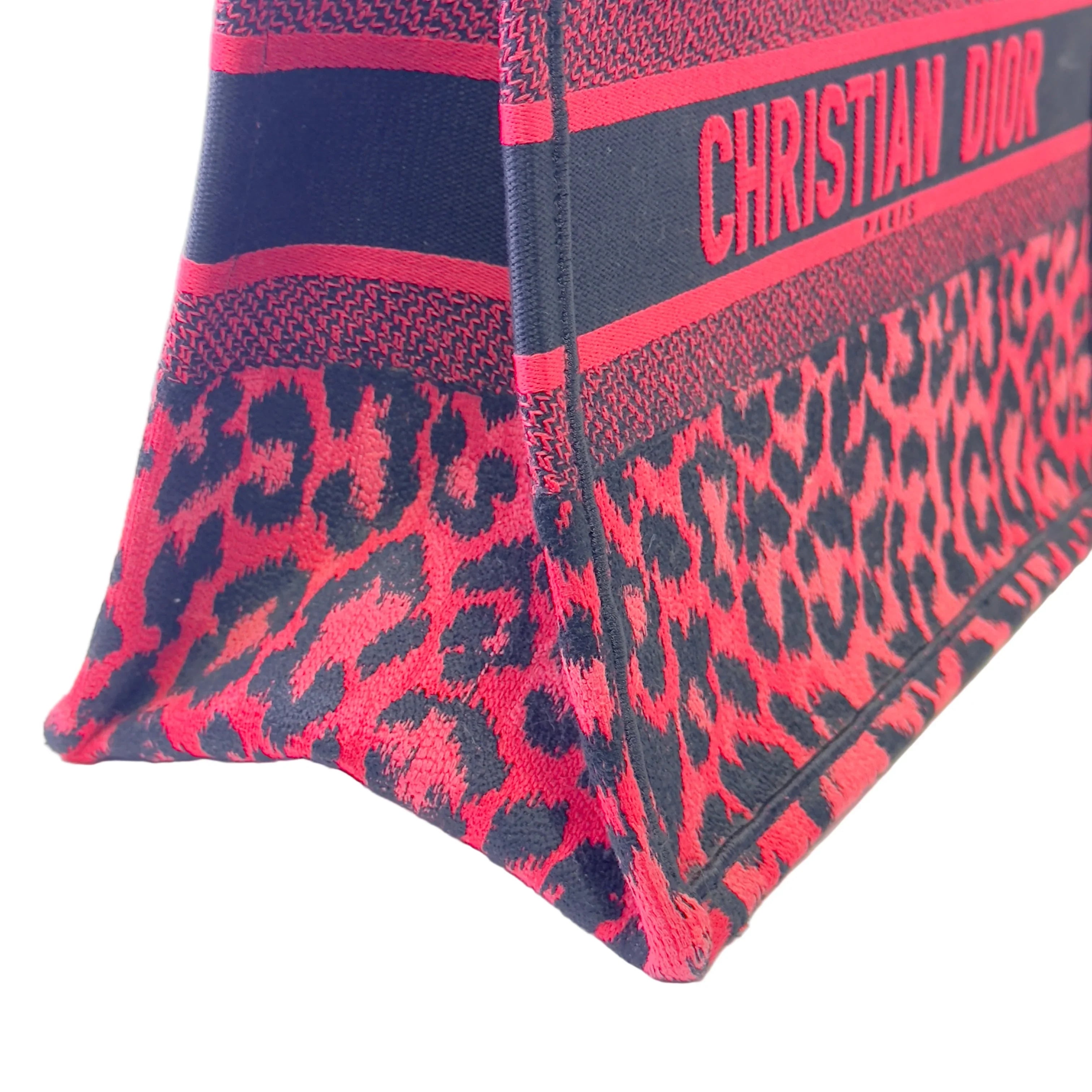 Dior Book Tote Medium Leopard Red - Lost Designer