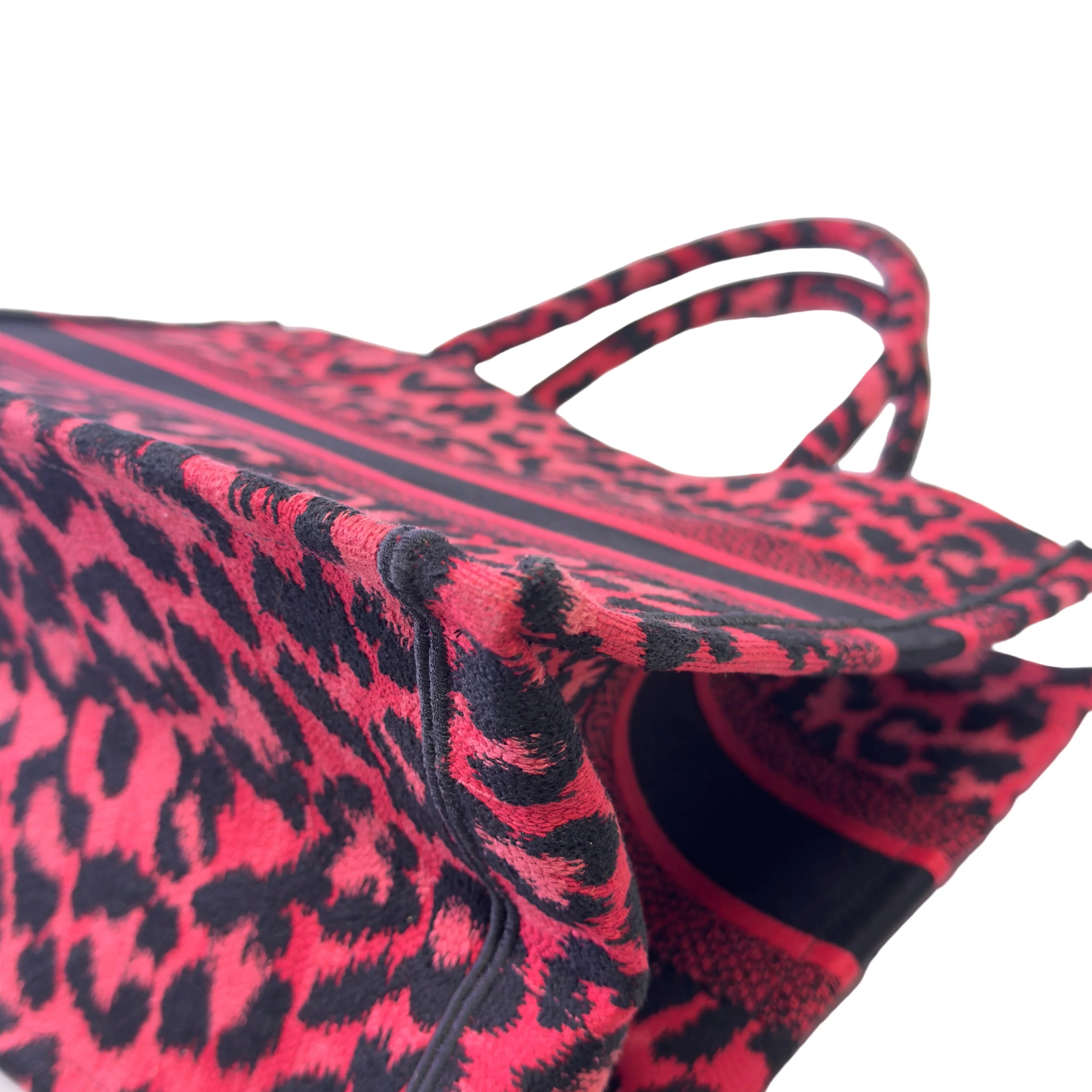 Dior Book Tote Medium Leopard Red - Lost Designer