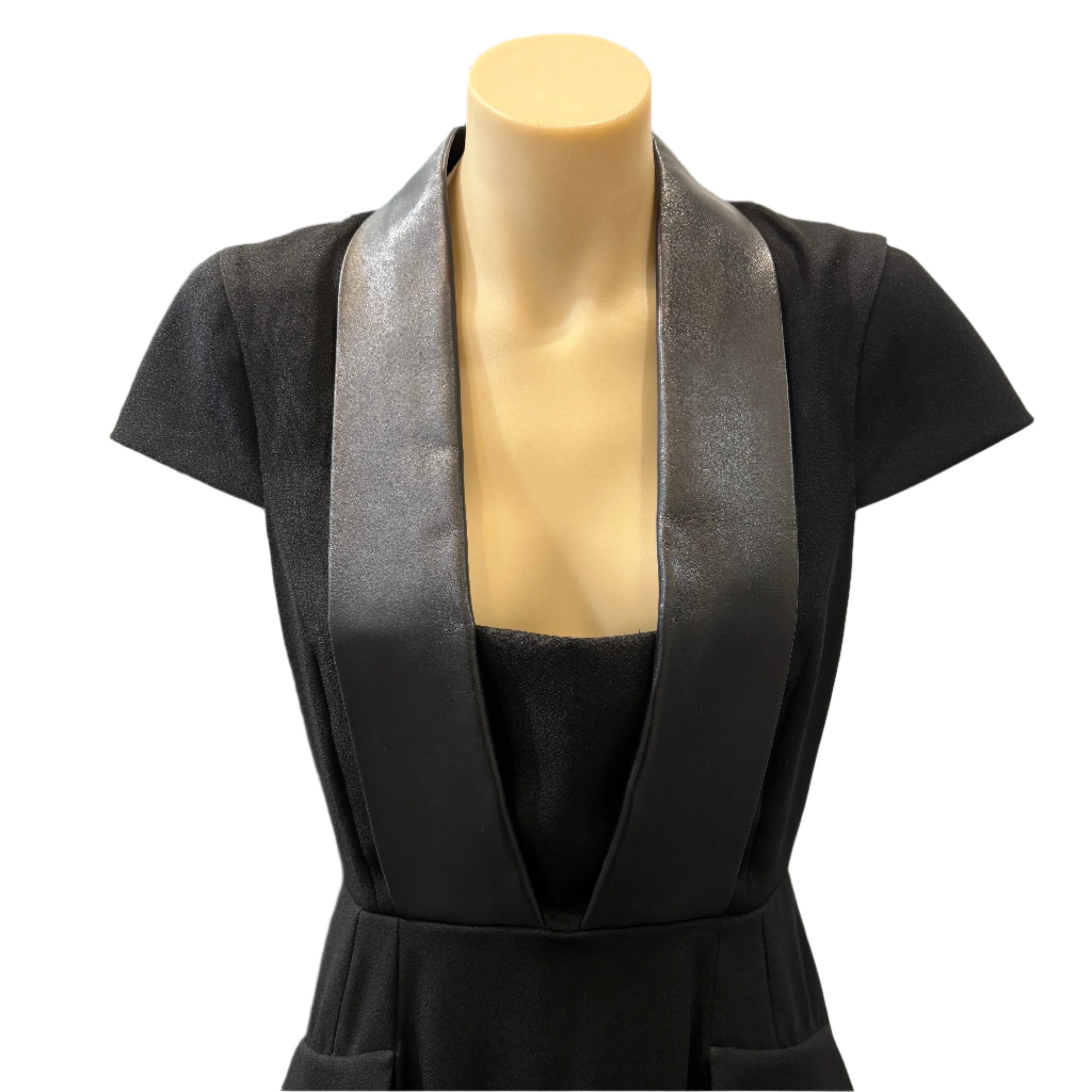 Gucci Elegent Short Dress Triacetate Leather Dress Black 40 - Lost Designer