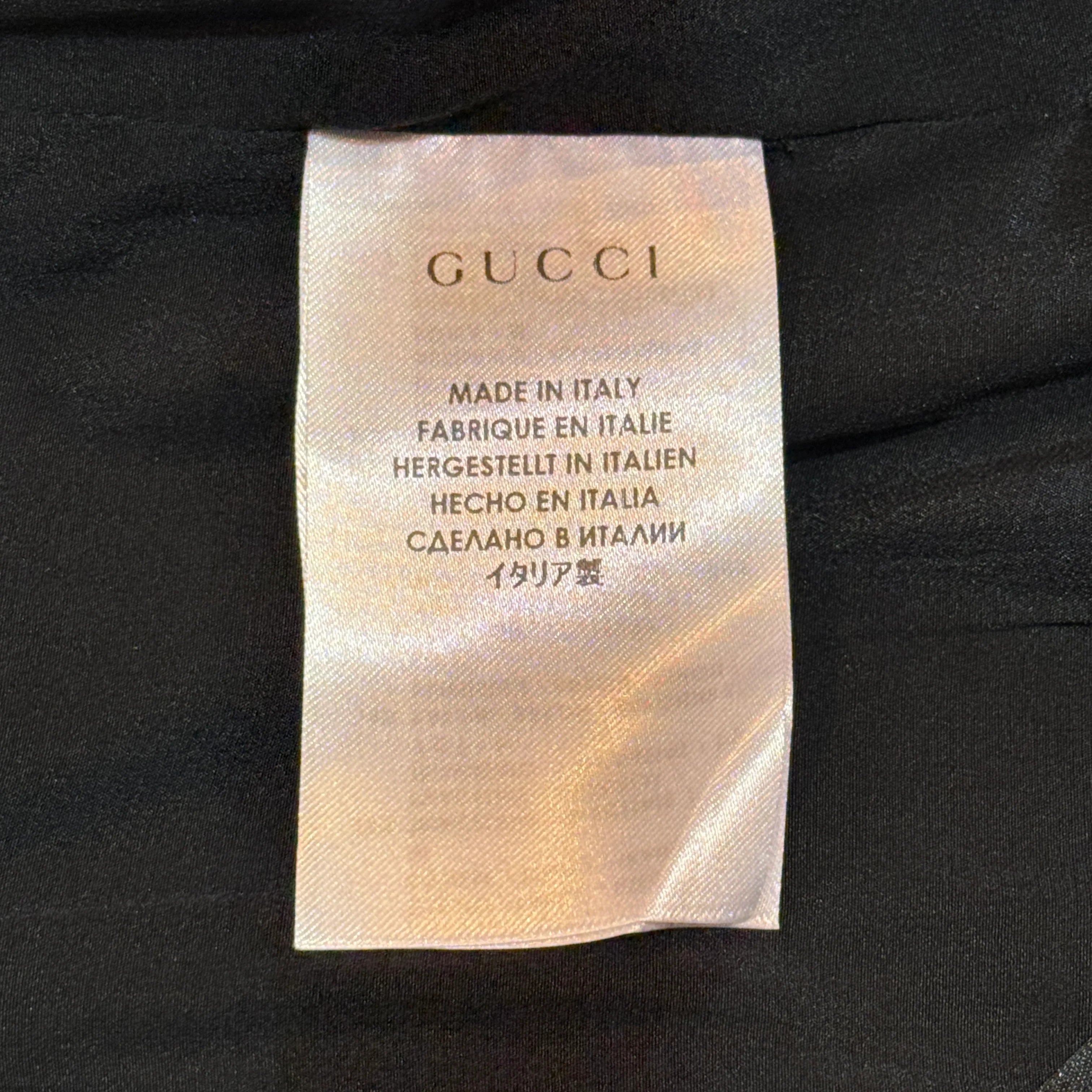 Gucci Elegent Short Dress Triacetate Leather Dress Black 40 - Lost Designer