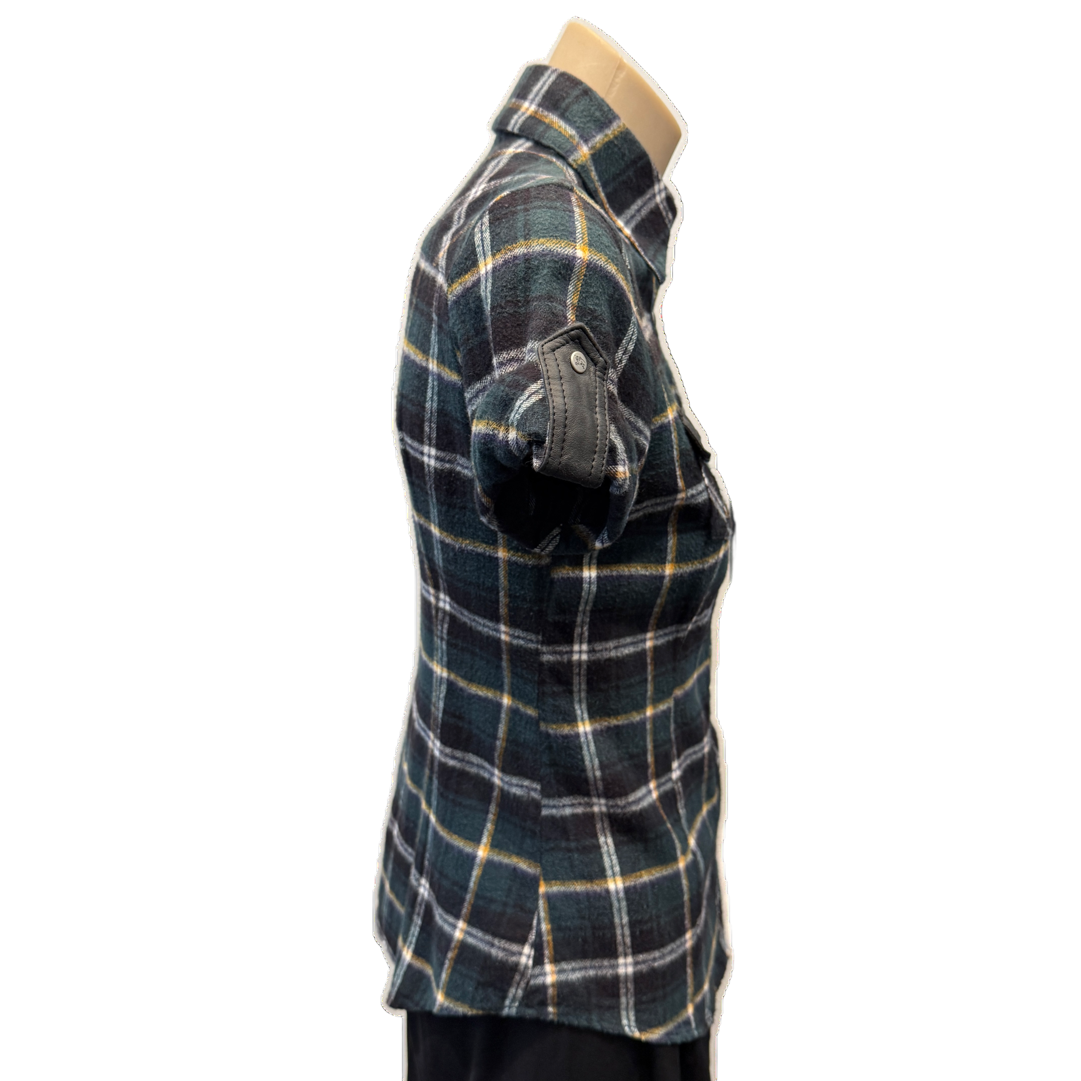Burberry Blue Label Short Sleeve Shirt 36 Black/Green