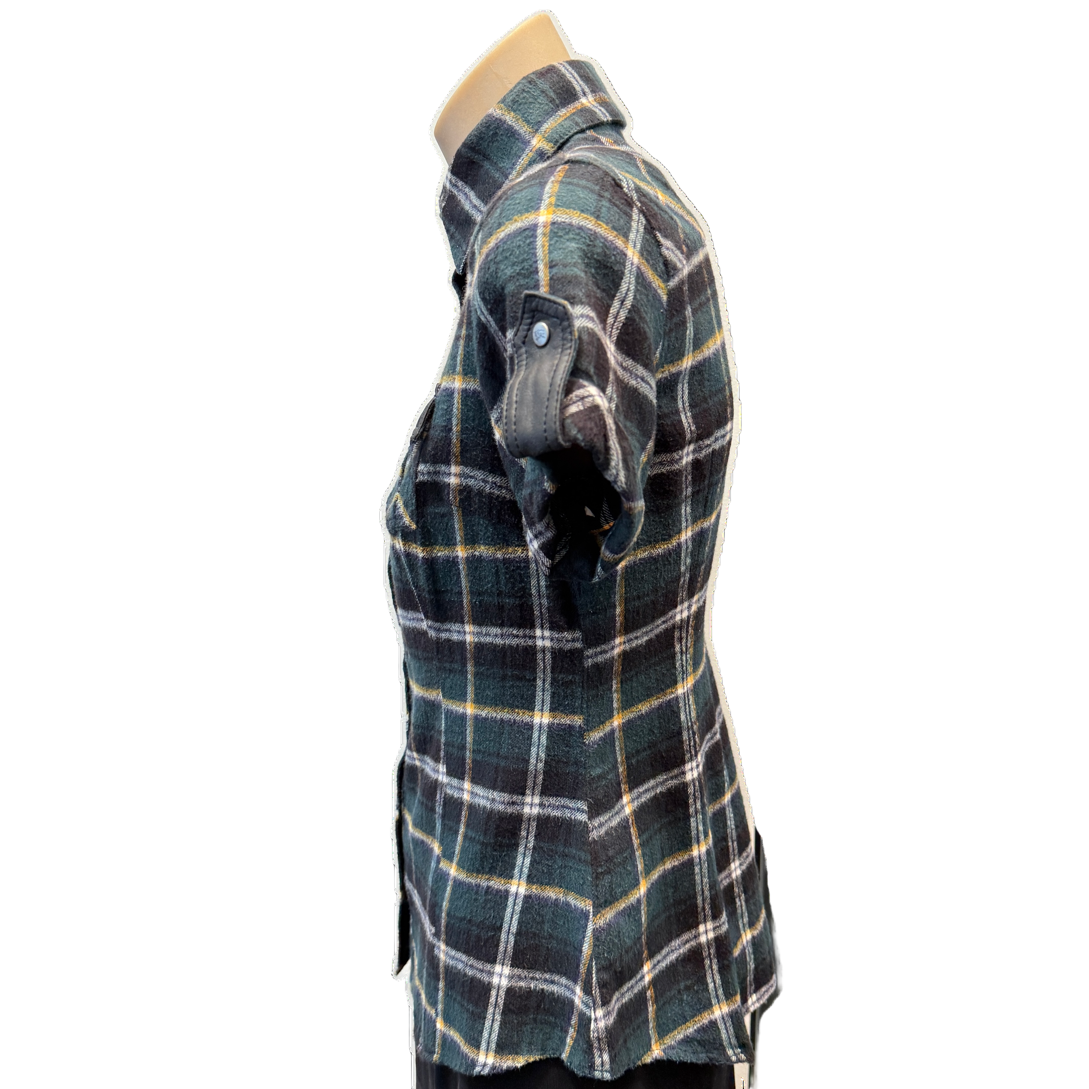 Burberry Blue Label Short Sleeve Shirt 36 Black/Green