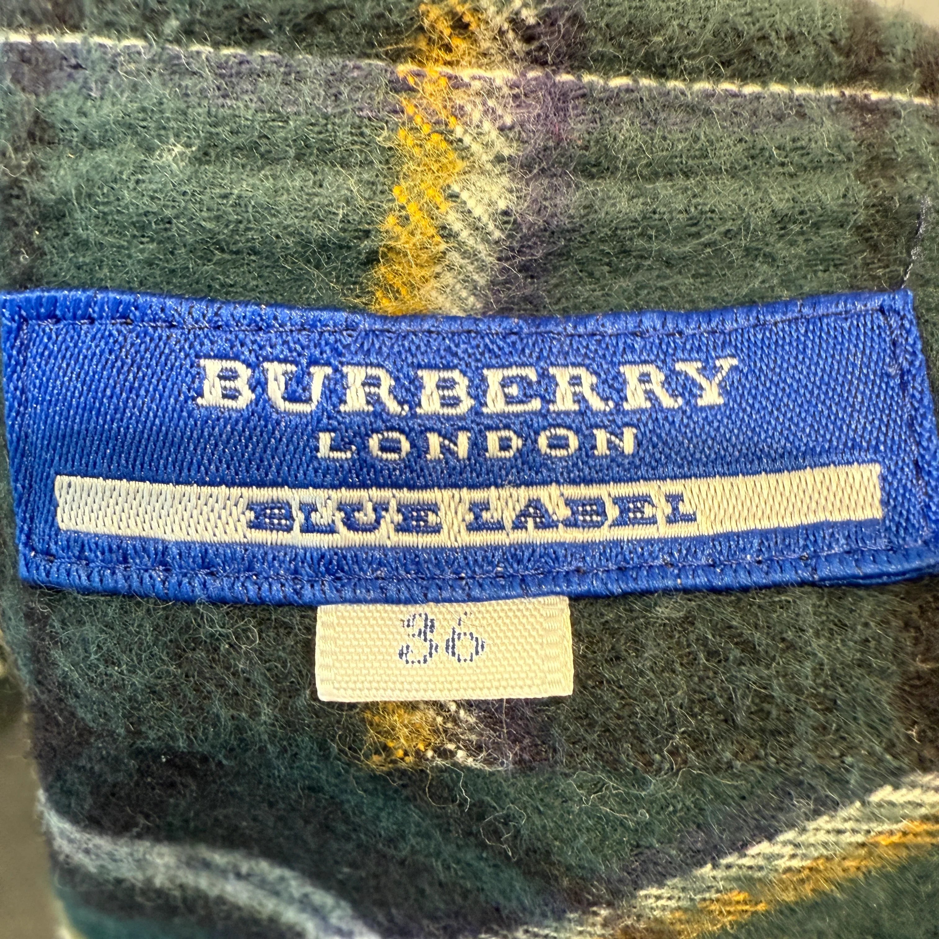 Burberry Blue Label Short Sleeve Shirt 36 Black/Green - Lost Designer