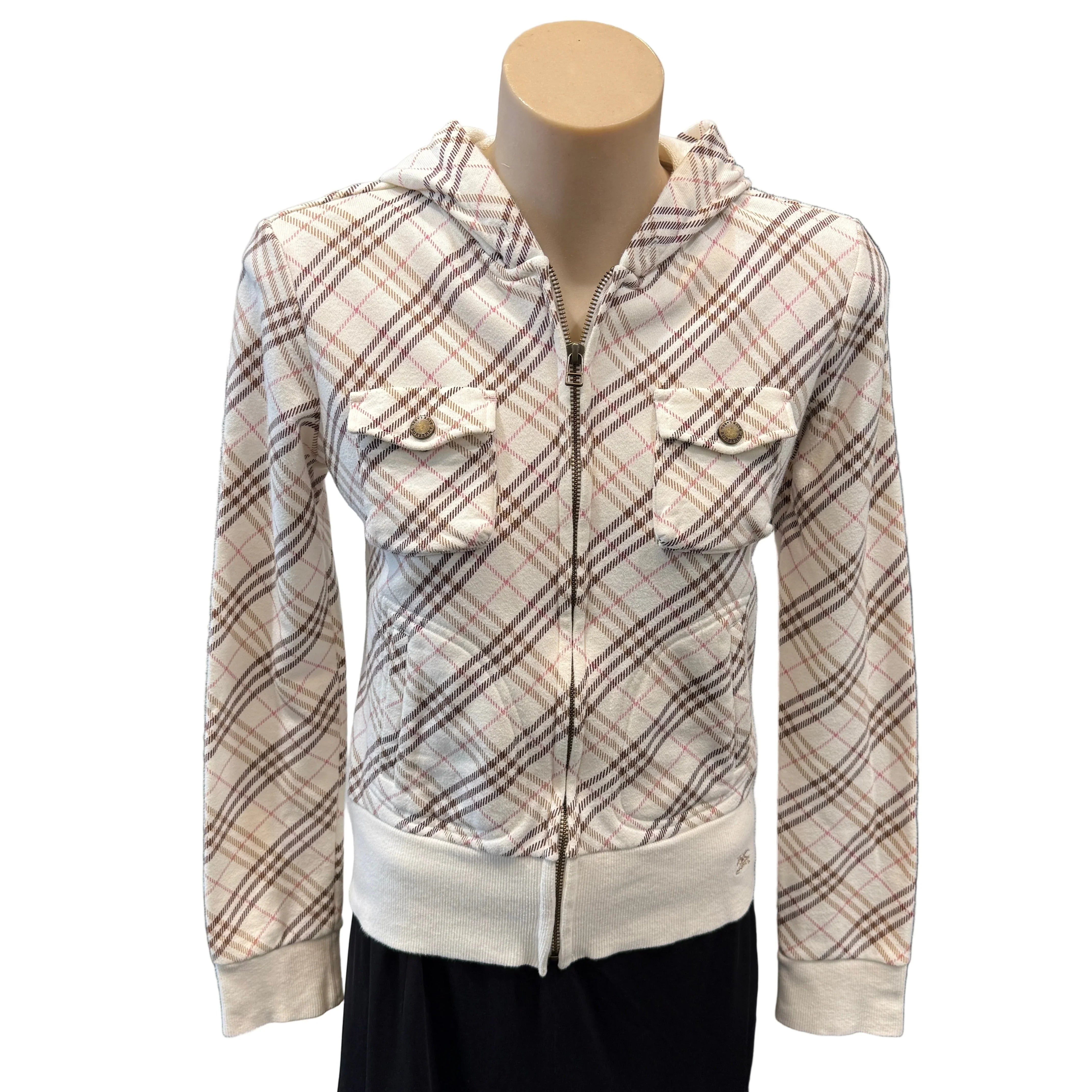 Burberry Blue Label Jacket Hoodie 38 White - Lost Designer