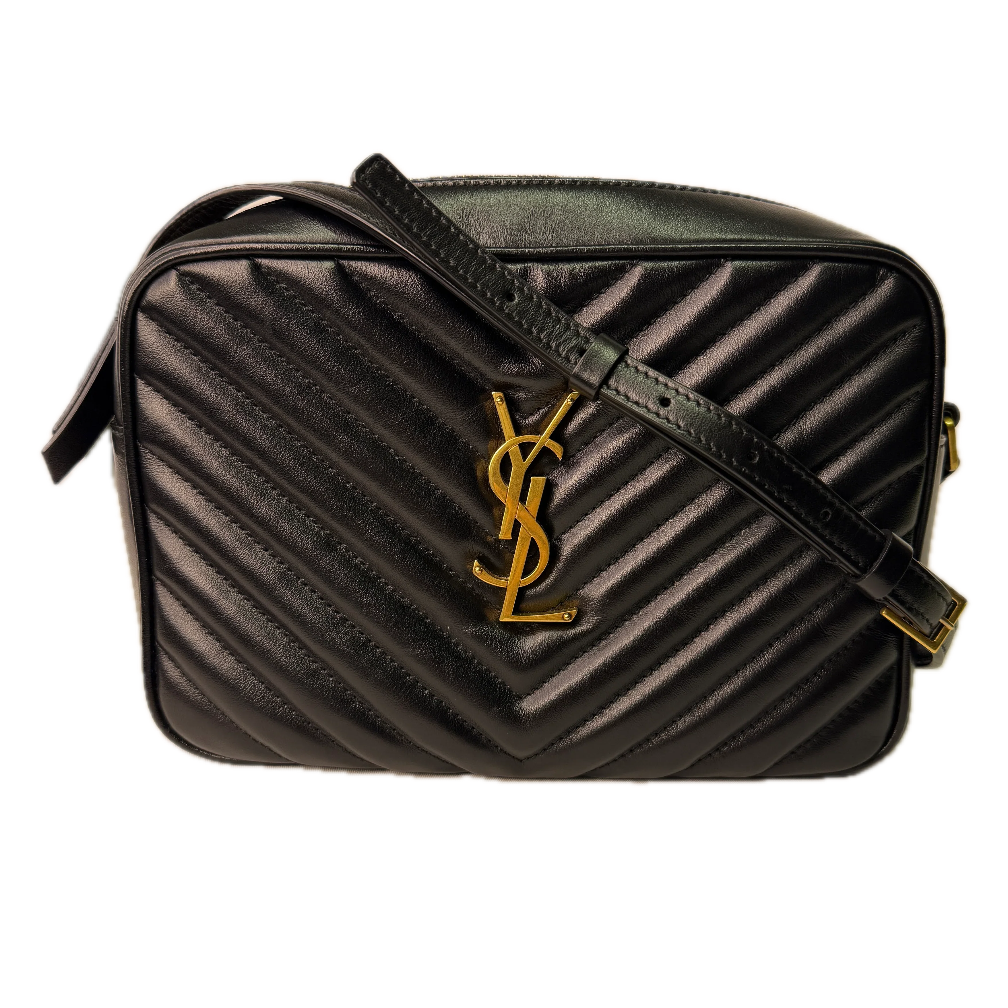 Yves Saint Laurent YSL Lou Quilted Camera Bag Leather Black - Lost Designer