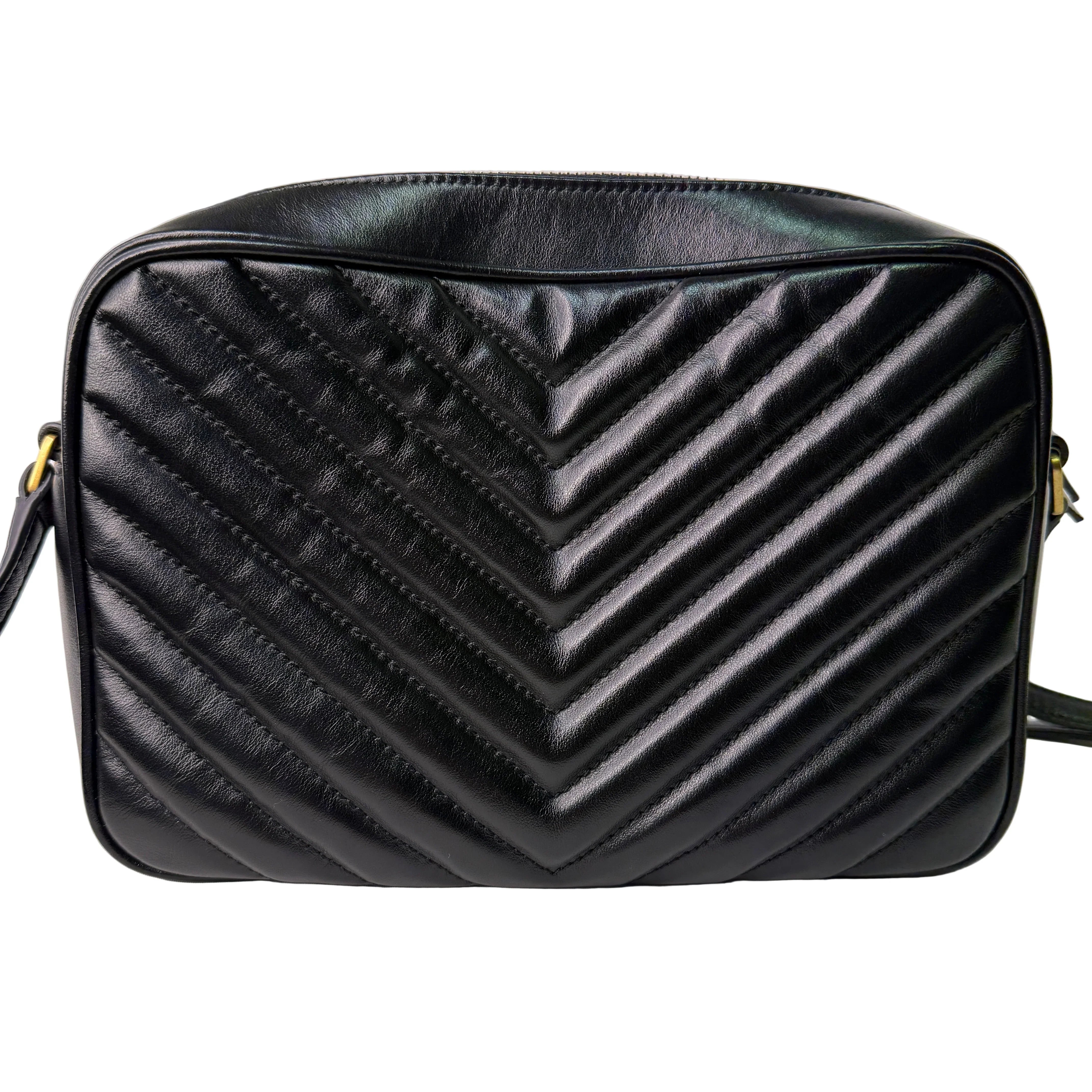 Yves Saint Laurent YSL Lou Quilted Camera Bag Leather Black - Lost Designer
