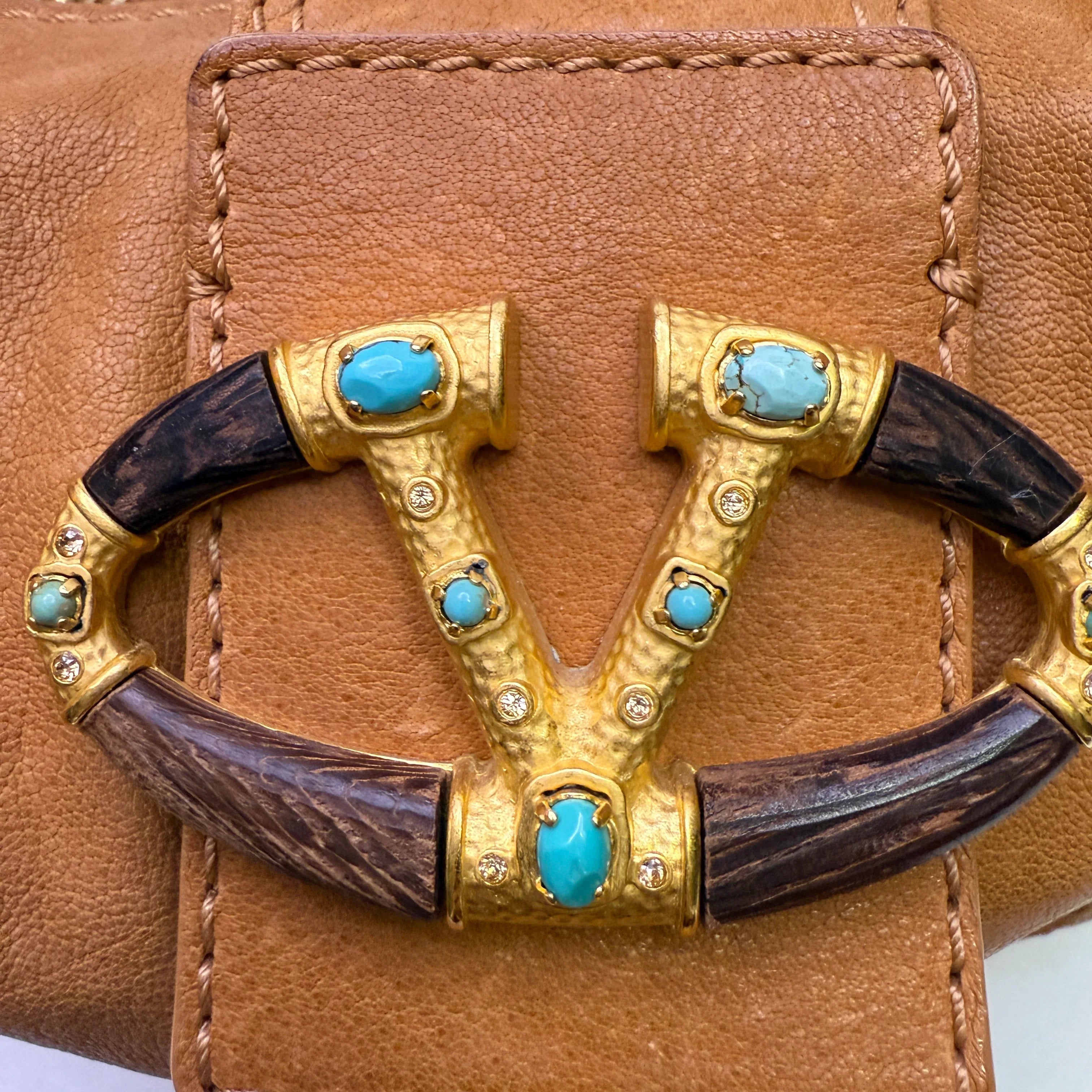 Valentino Shoulder Bag Leather Brown - Lost Designer