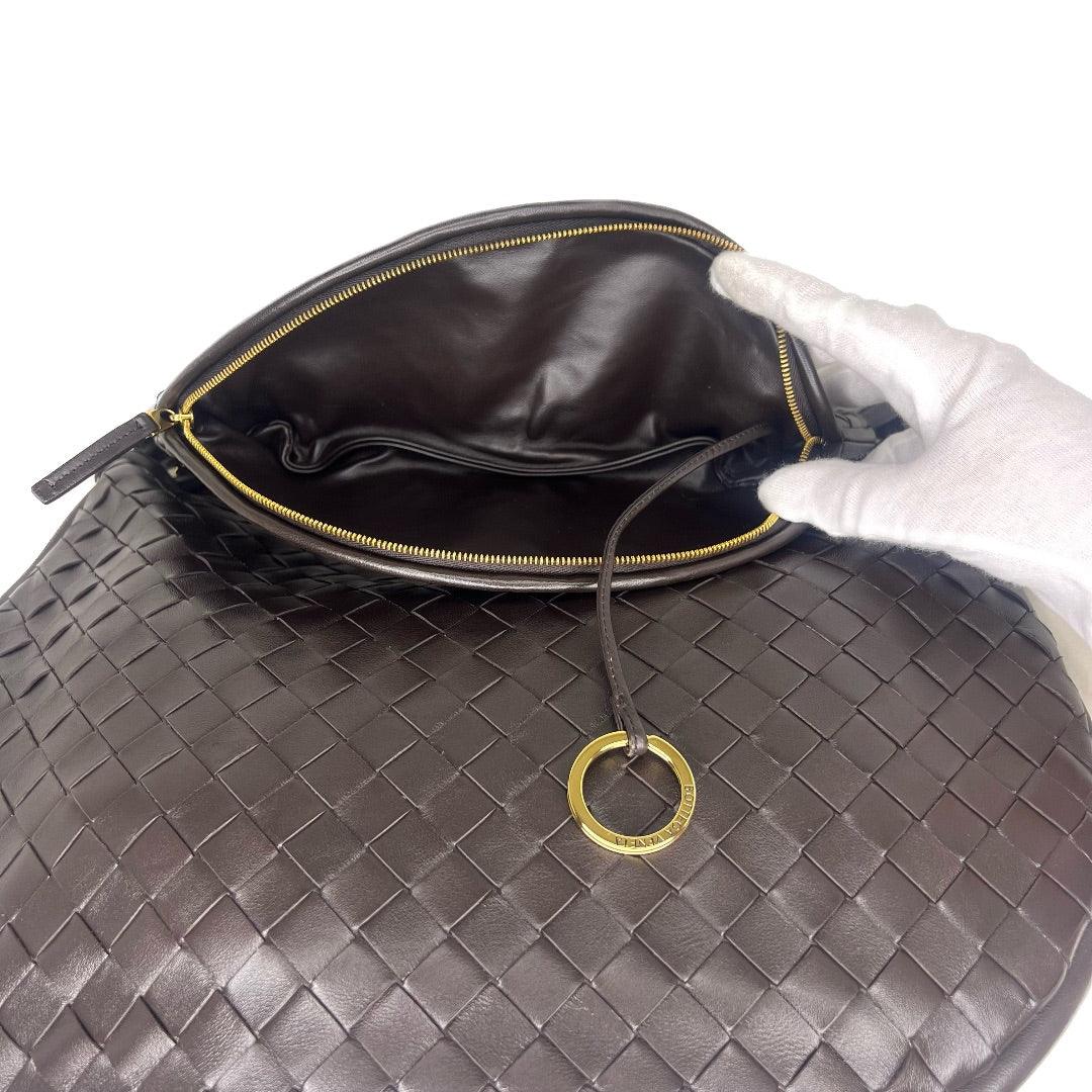 Brand New Bottega Veneta Gemelli Large Shoulder Bag – Intrecciato Dark Brown - Lost Designer