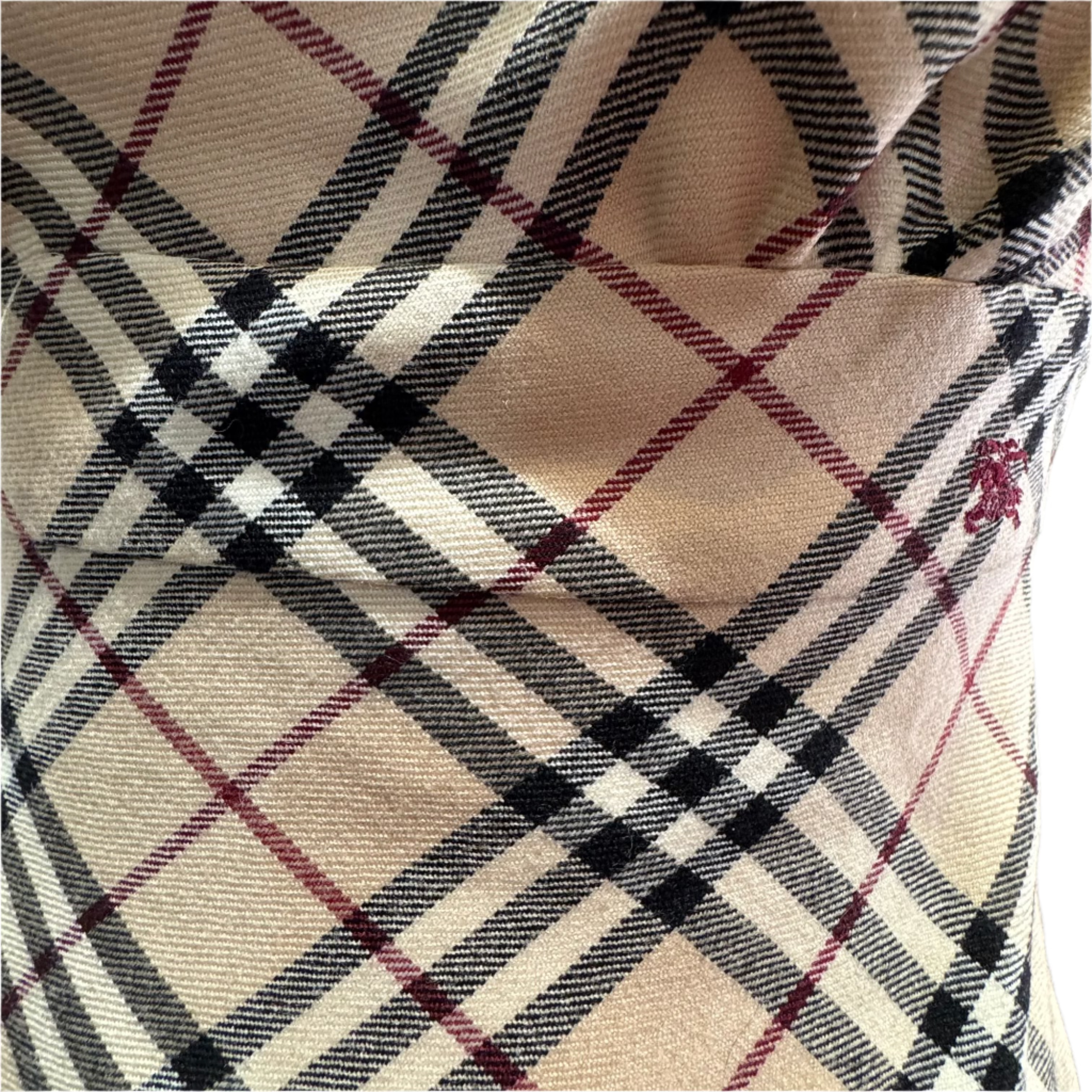 Beige Burberry sleeveless check dress size 38