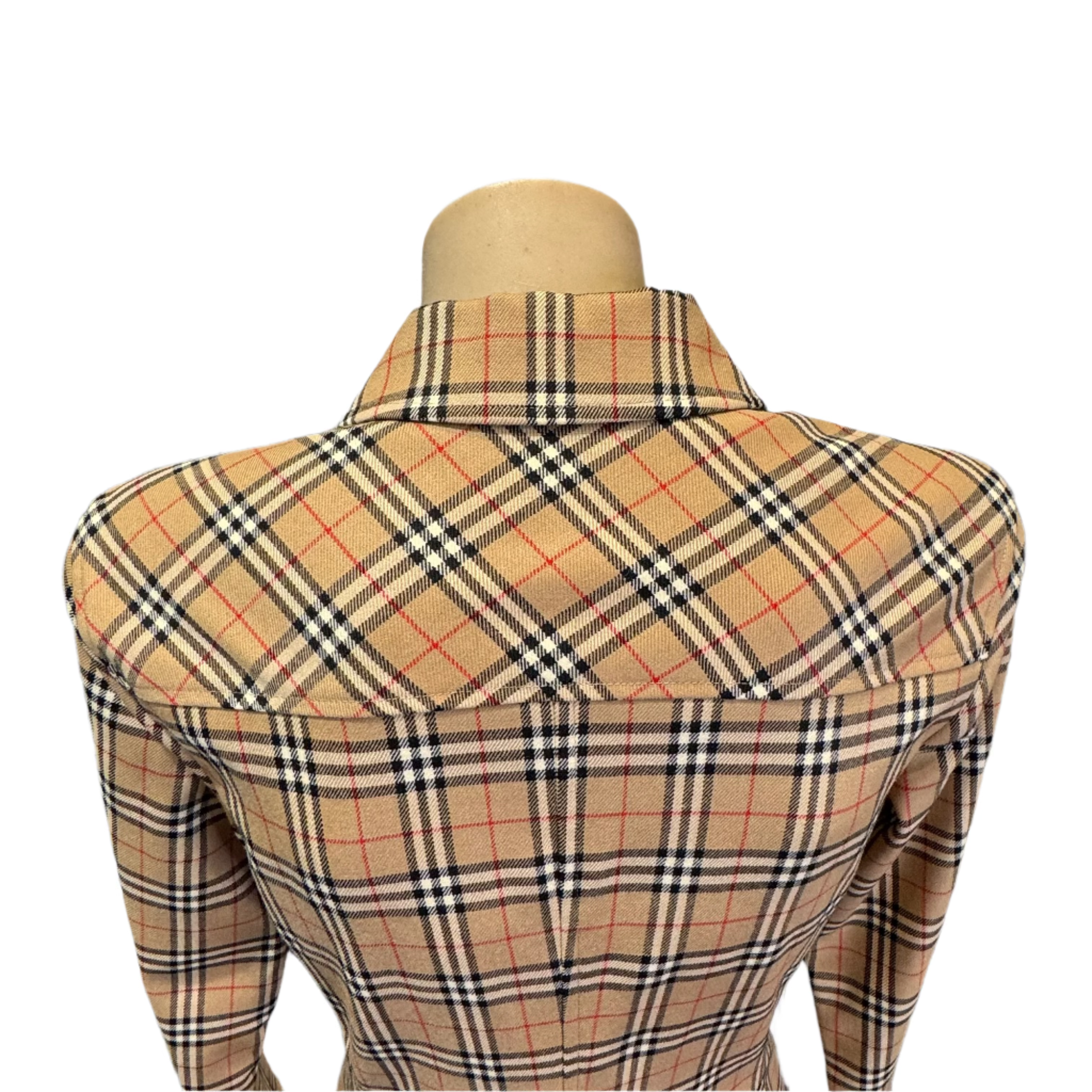 Burberry Check pocket dress long sleeve 38