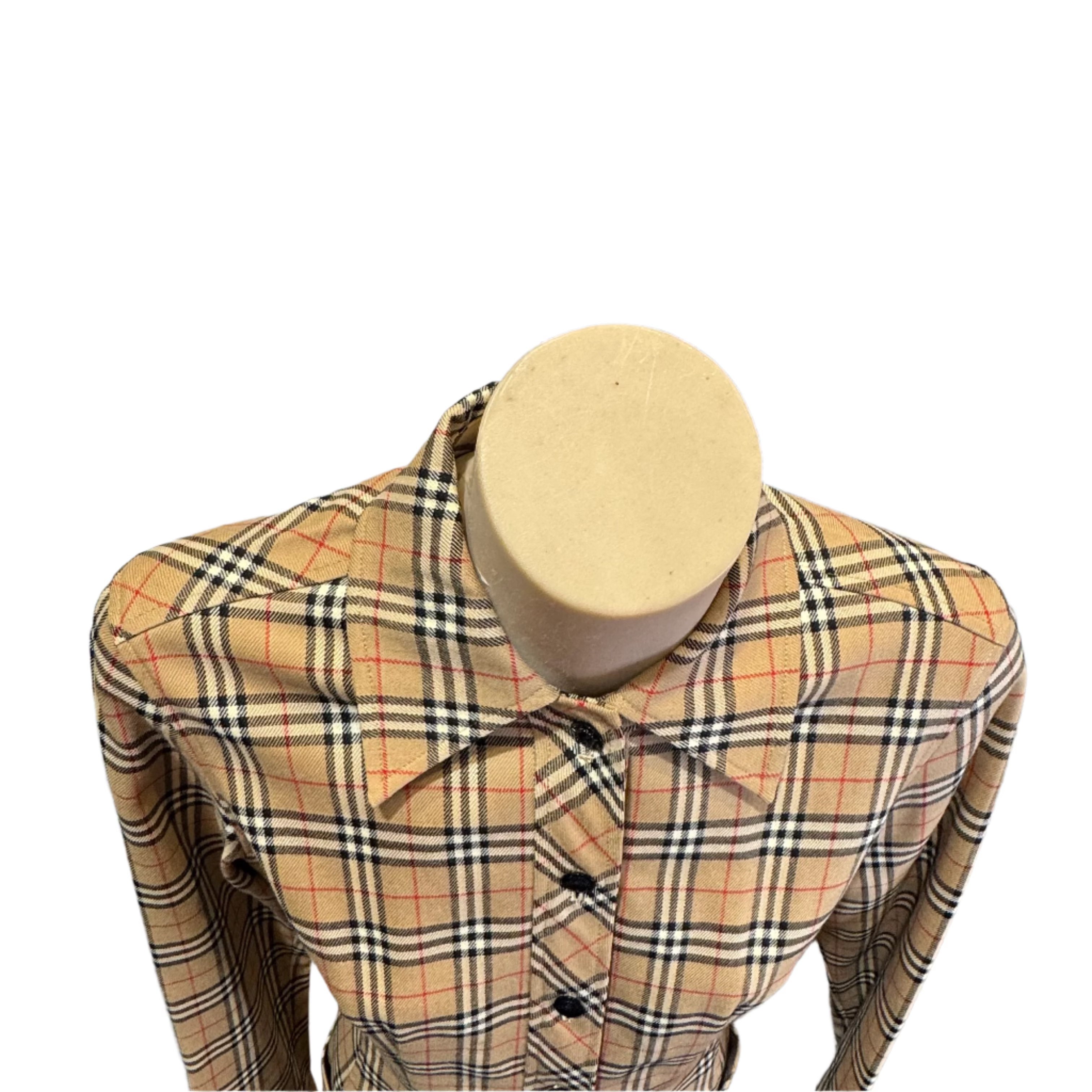 Burberry Check pocket dress long sleeve 38