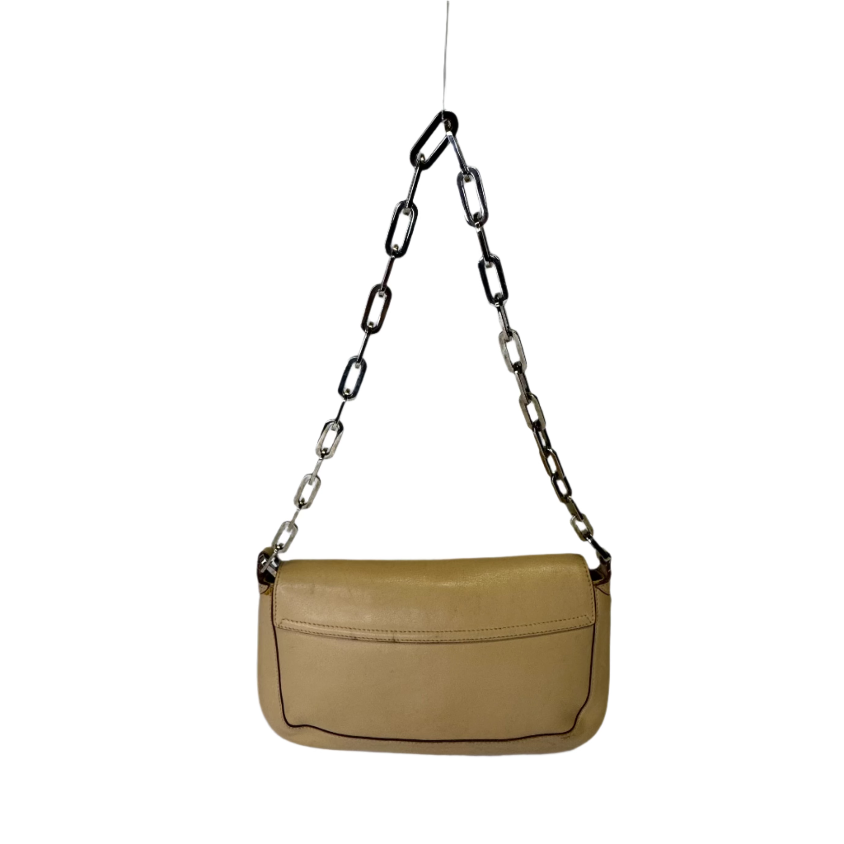 Gucci Chain Flap Shoulder Bag Leather beige