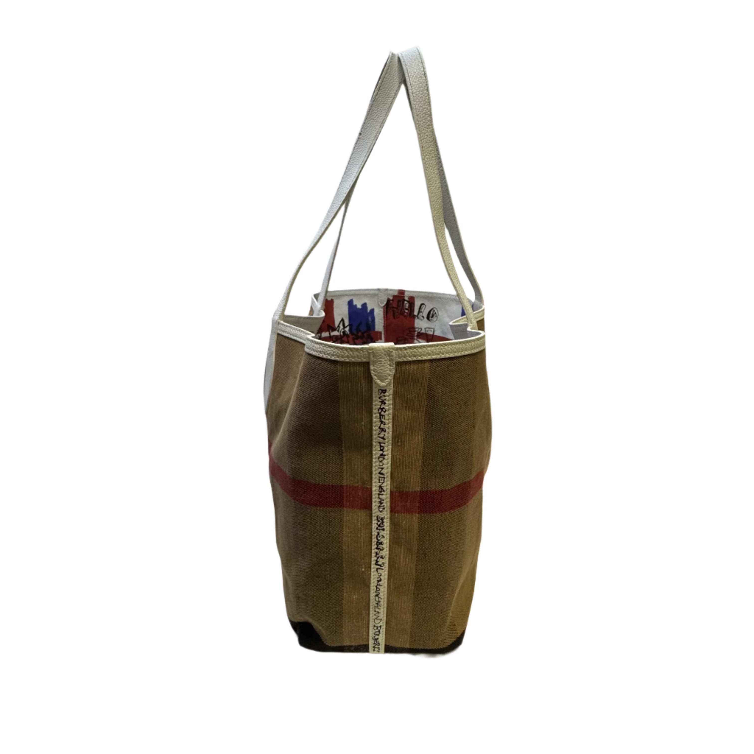 Burberry Canvas House Check Union Jack Sketchbook Reversible Doodle Tote