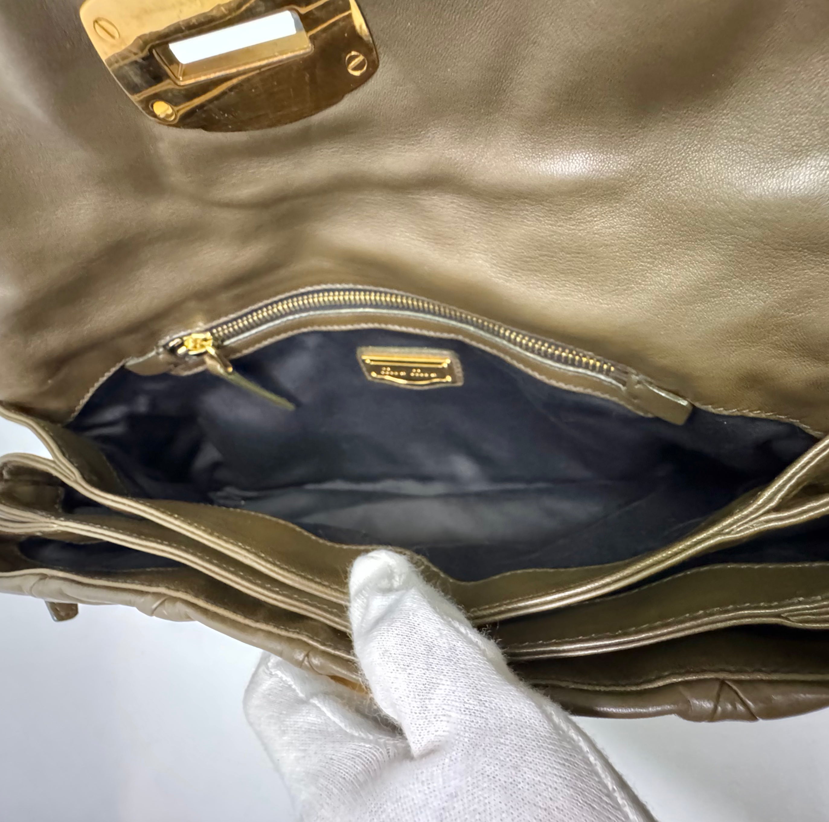 Miu Miu Nappa Quilted Studded Tote Bag Black