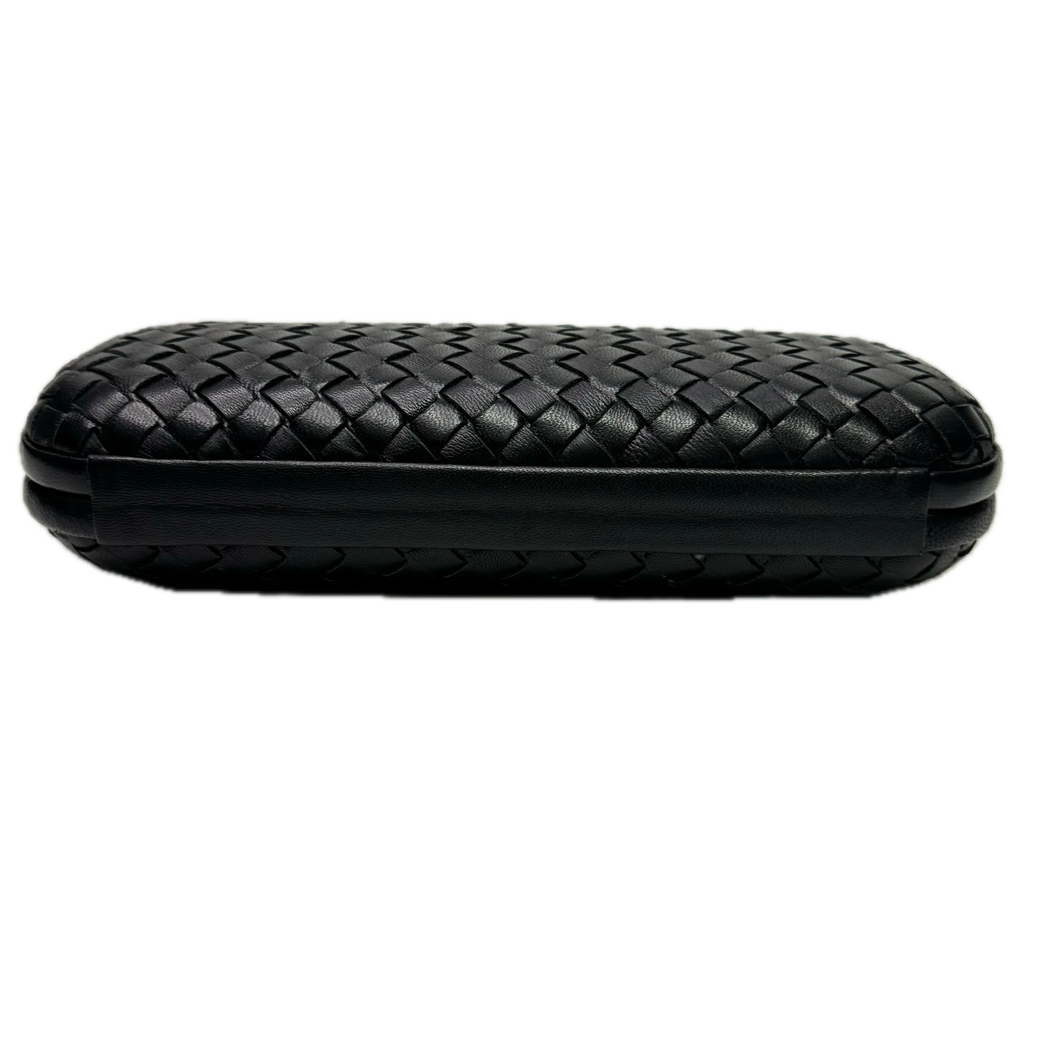 Bottega Veneta Intrecciato Leather Long Knot Clutch Black